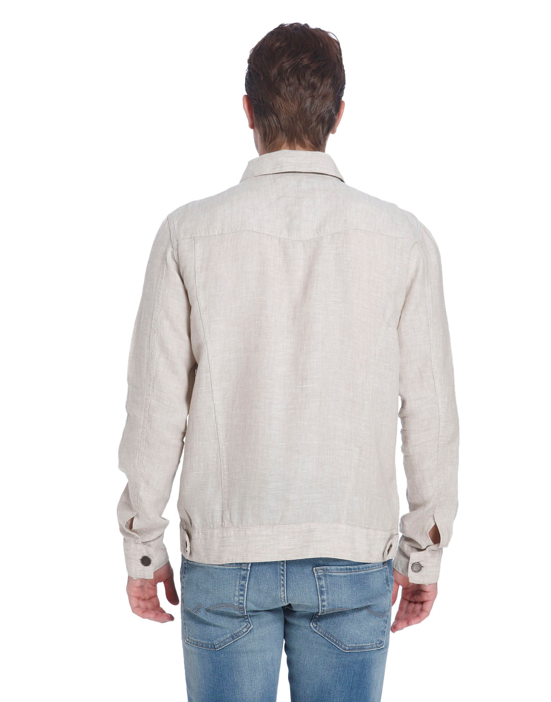 Beige Linen Linen Jacket