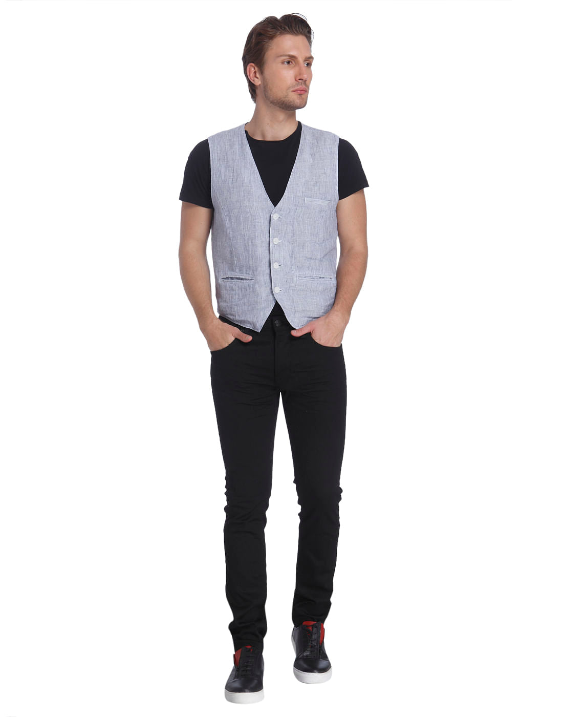 White Linen Waistcoat