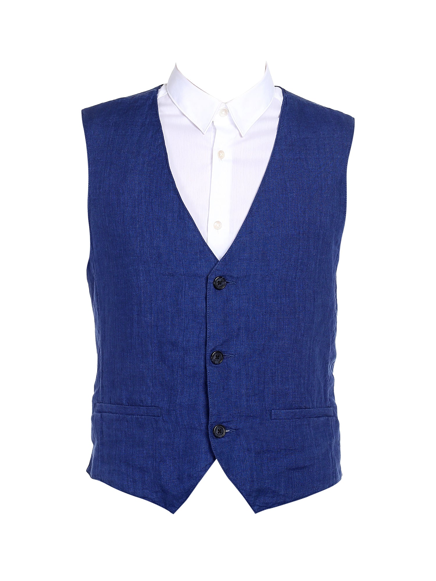 Blue Linen Waist Coat