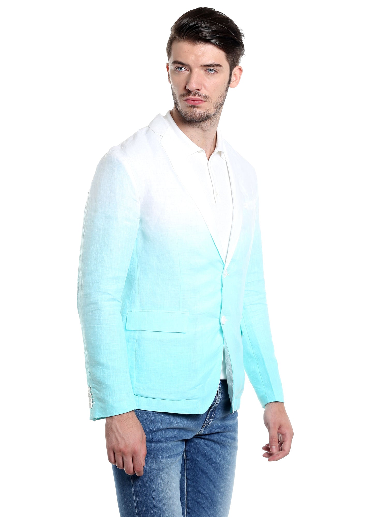 Mint Ombre Linen Blazer