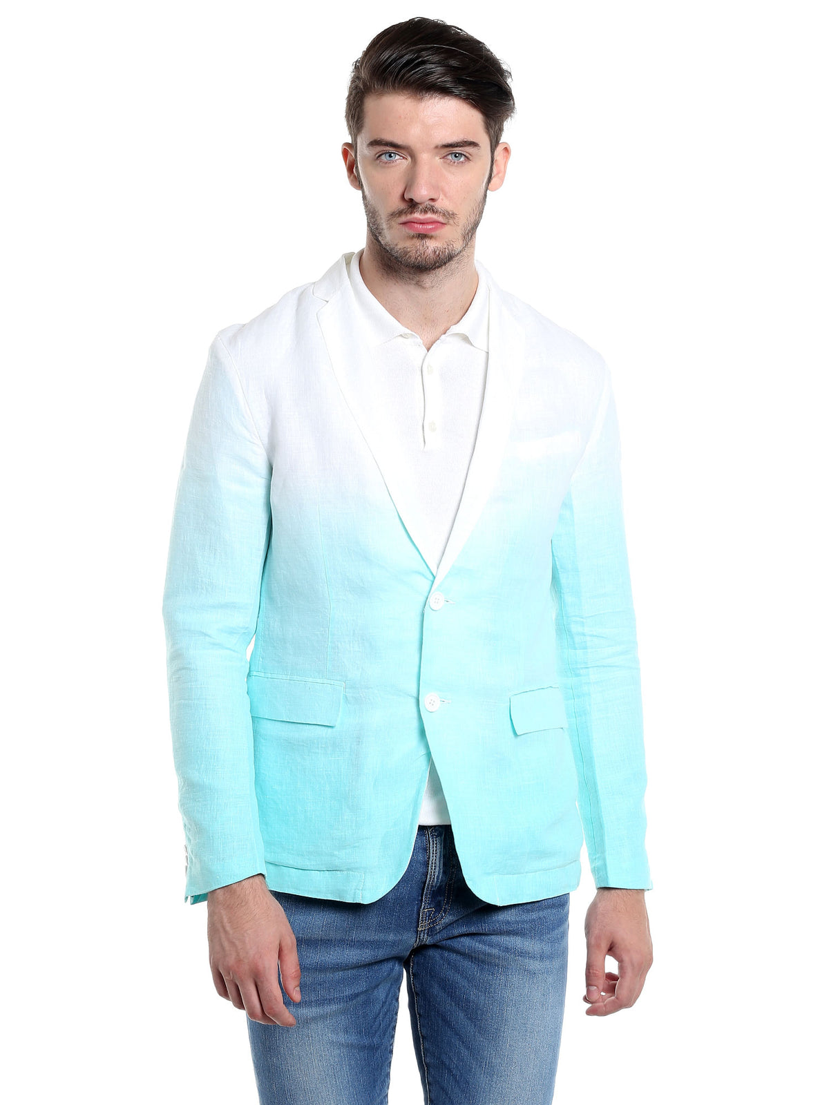Mint Ombre Linen Blazer - 46