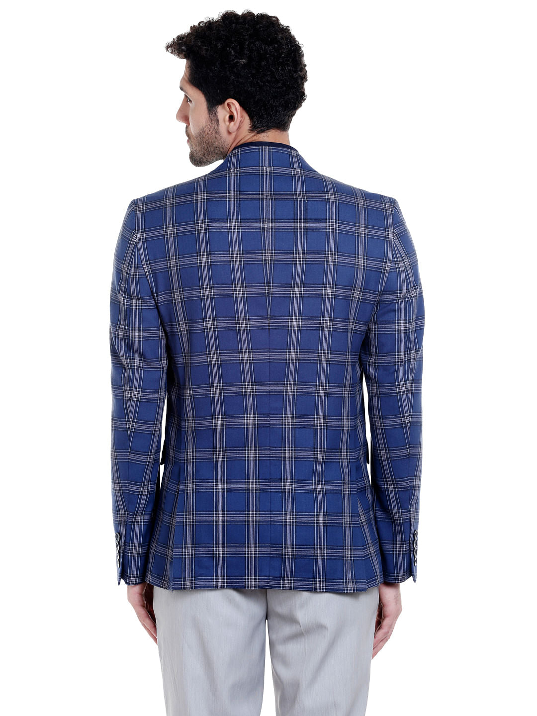 Blue Check Slim Fit Blazer