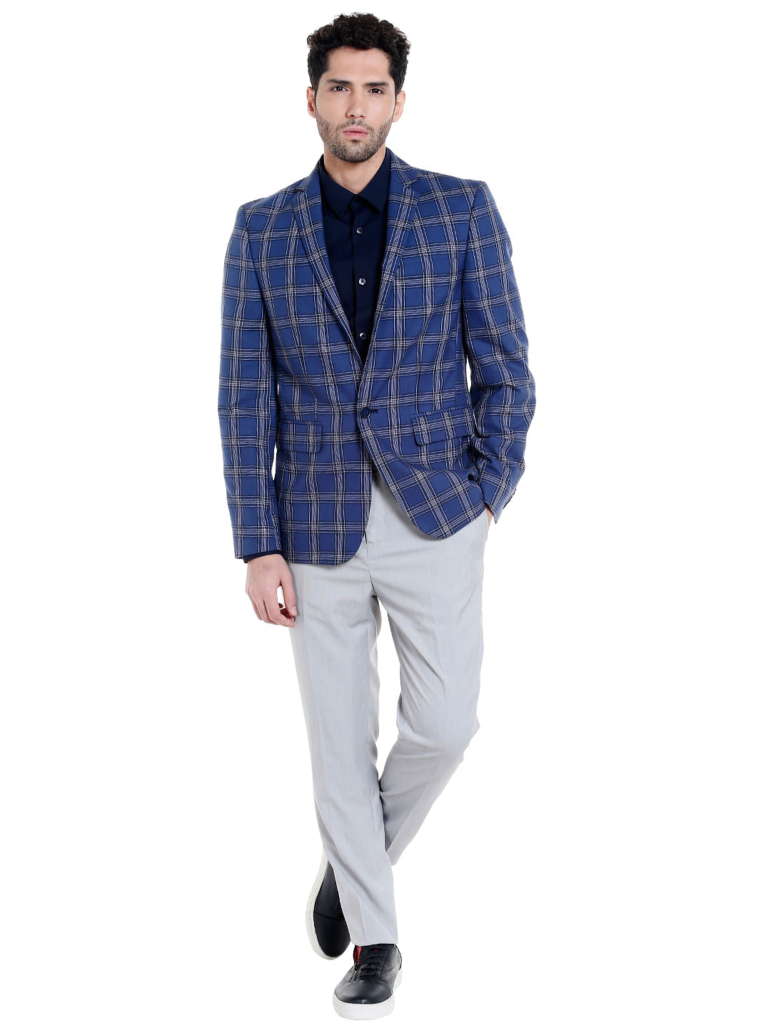Blue Check Slim Fit Blazer