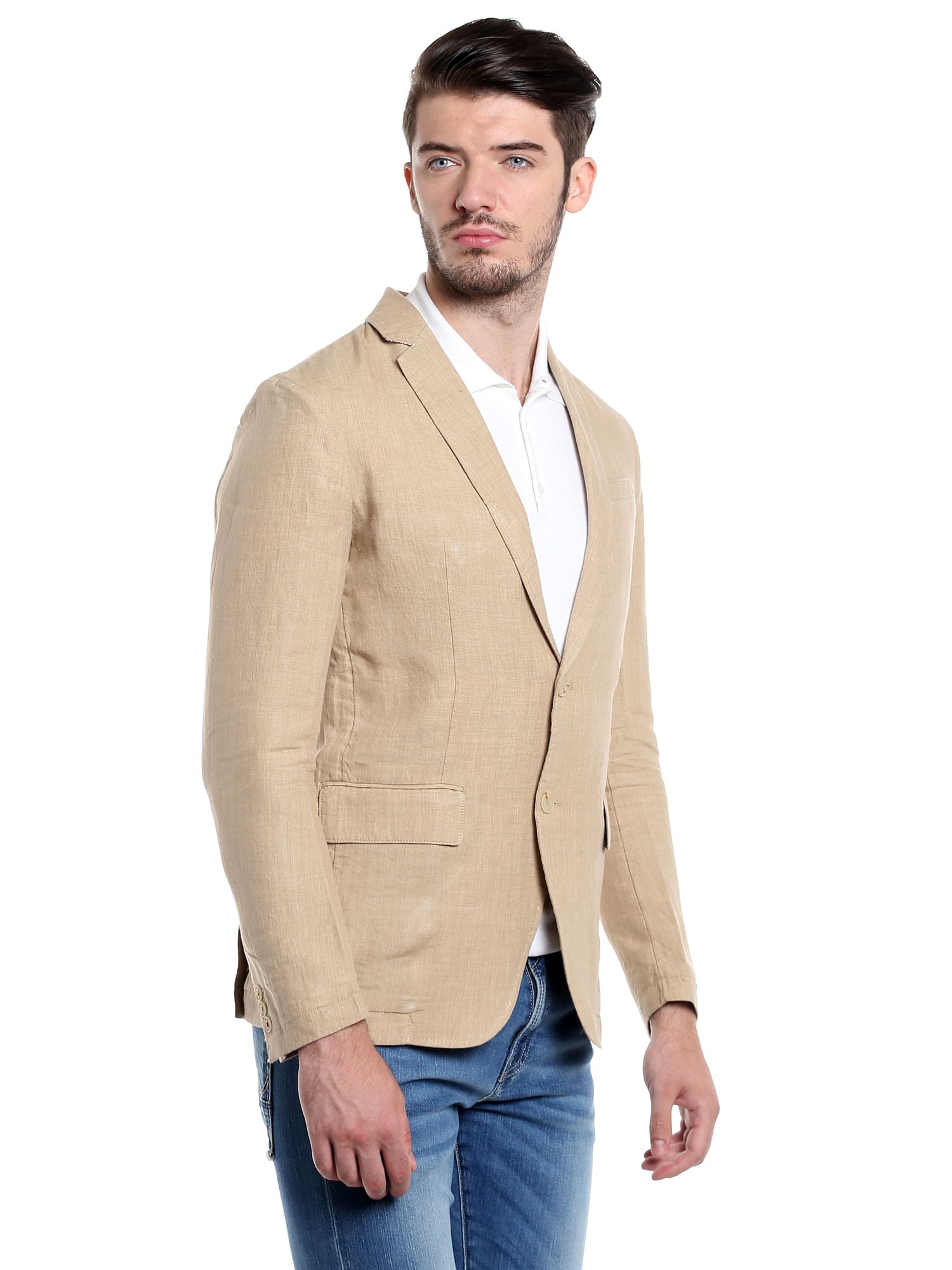 Beige Linen Blazer