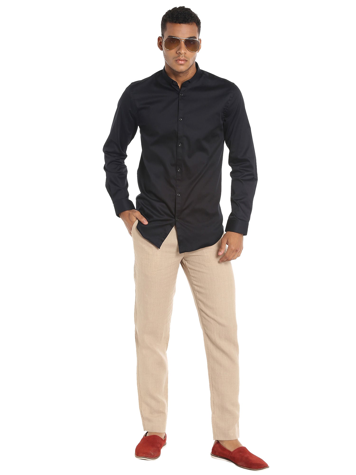 Beige Linen Trousers