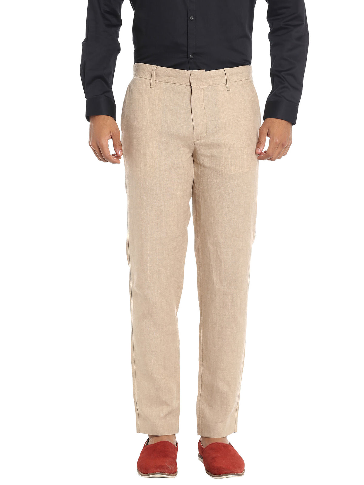 Beige Linen Trousers - 46