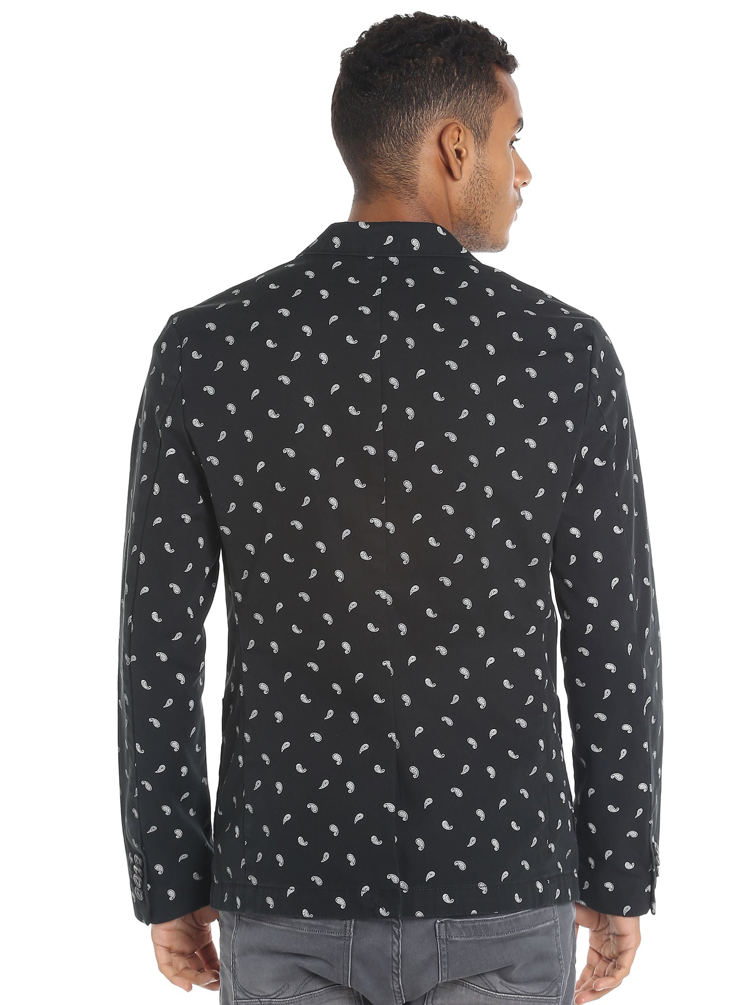 Black Paisley Print Blazer