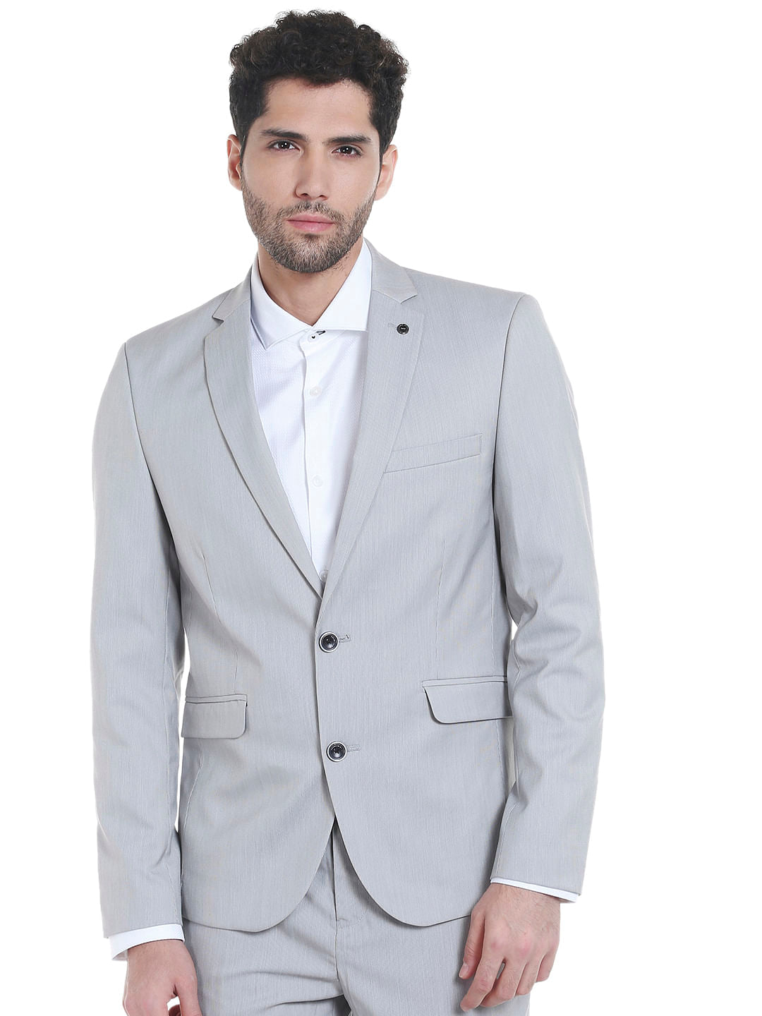 Light Grey Slim Fit Blazer - 46