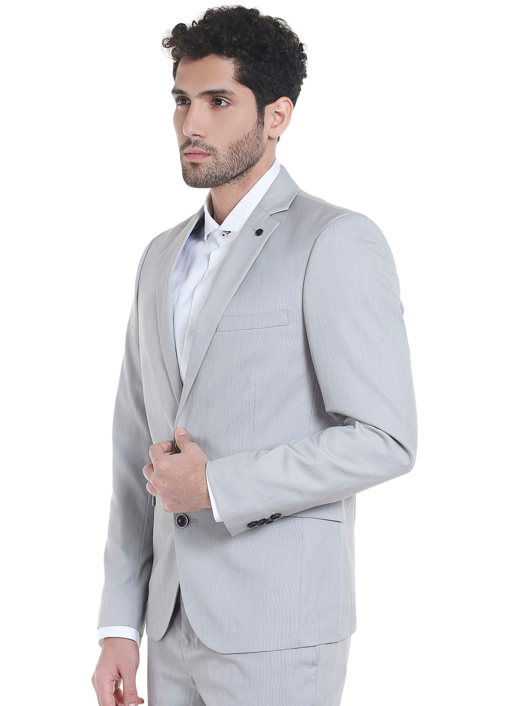 Light Grey Slim Fit Blazer