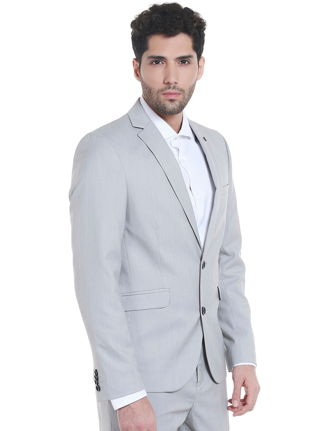 Light Grey Slim Fit Blazer