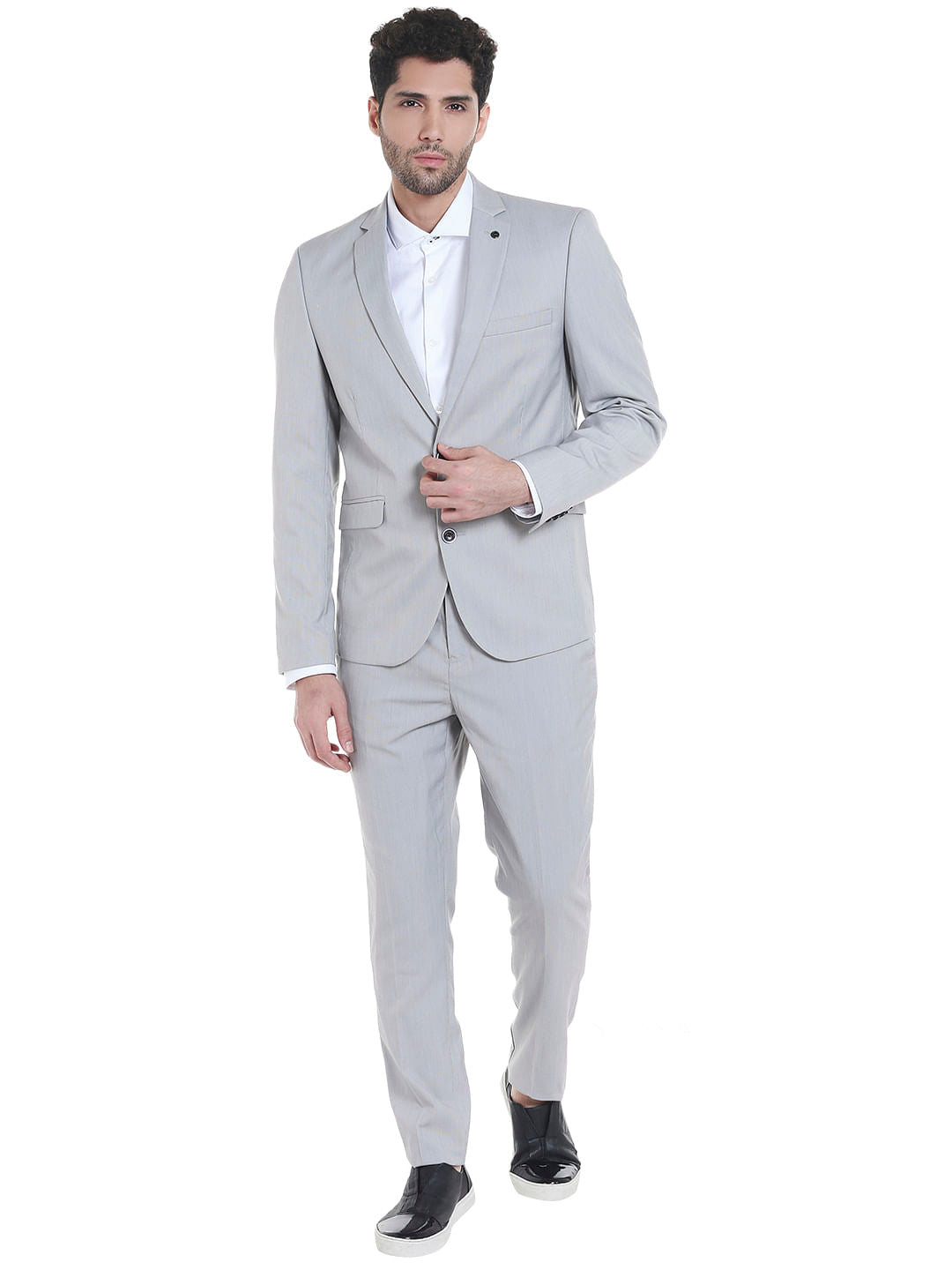 Light Grey Slim Fit Blazer
