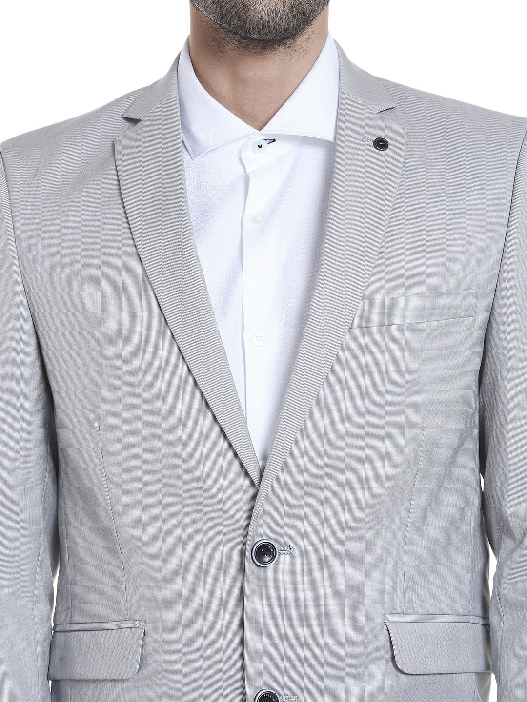 Light Grey Slim Fit Blazer