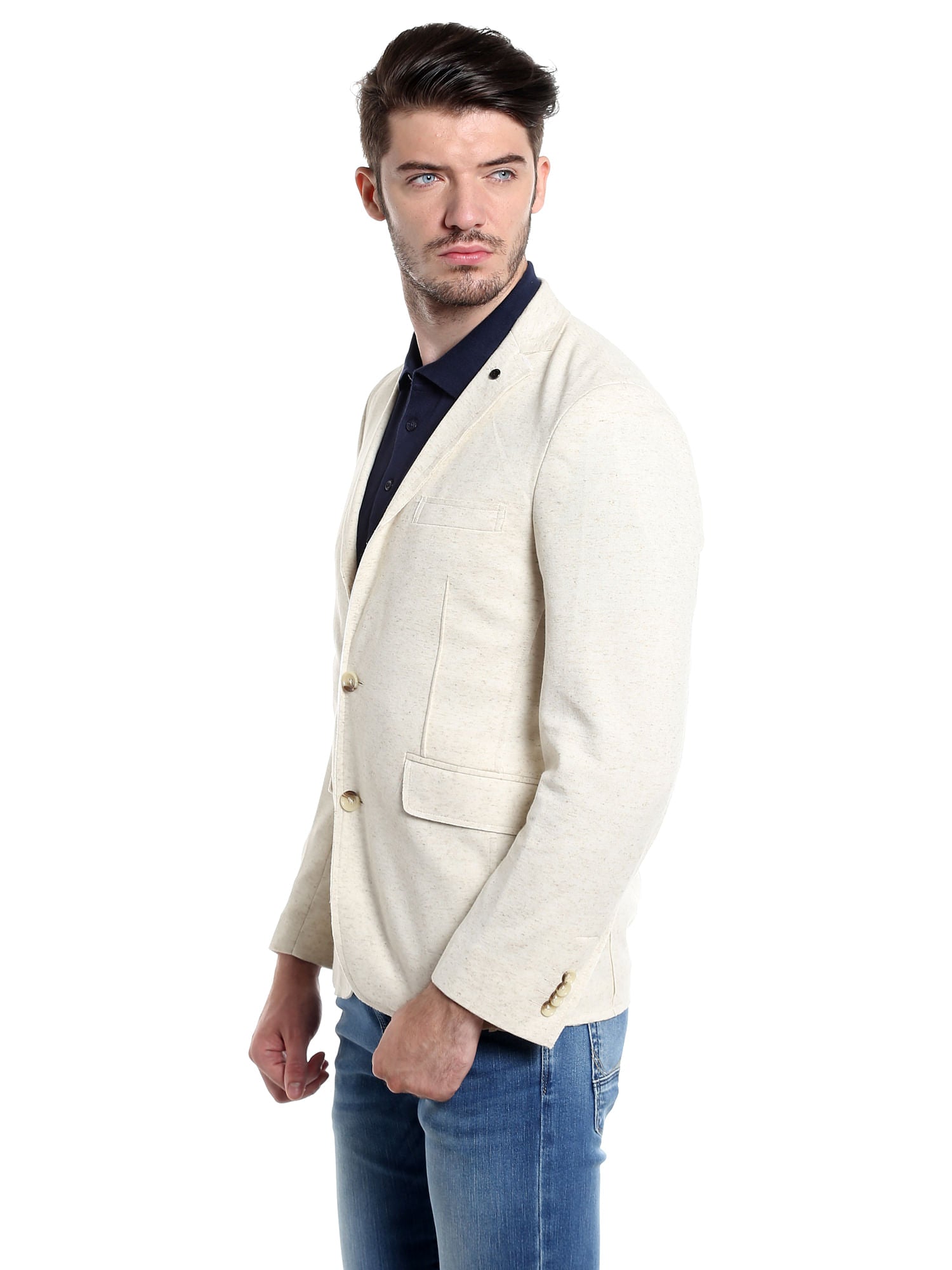 Beige Casual Blazer