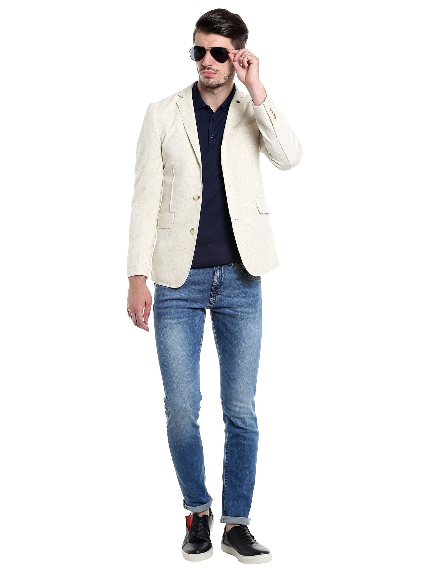 Beige Casual Blazer