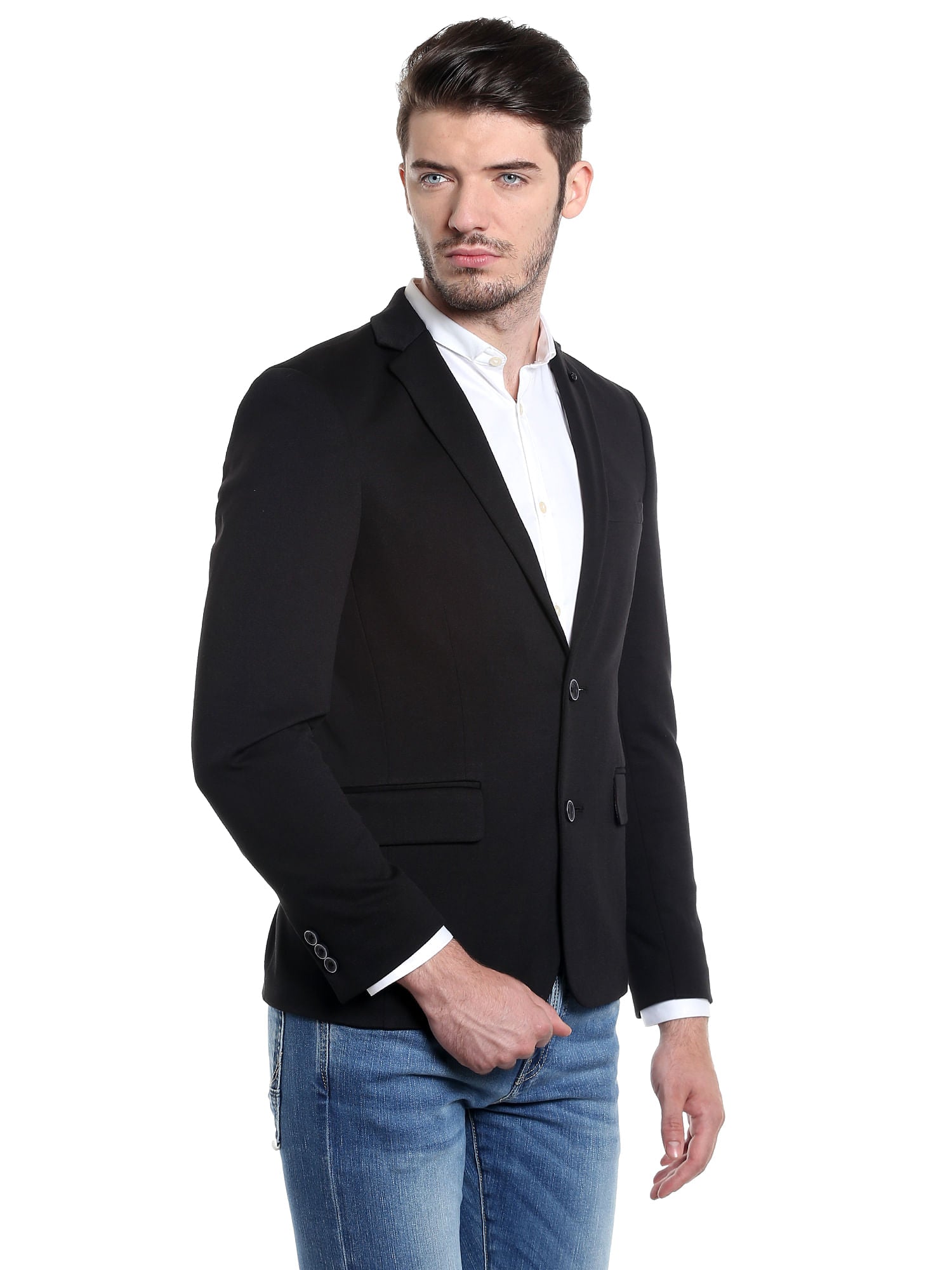 Black Slim Fit Casual Blazer