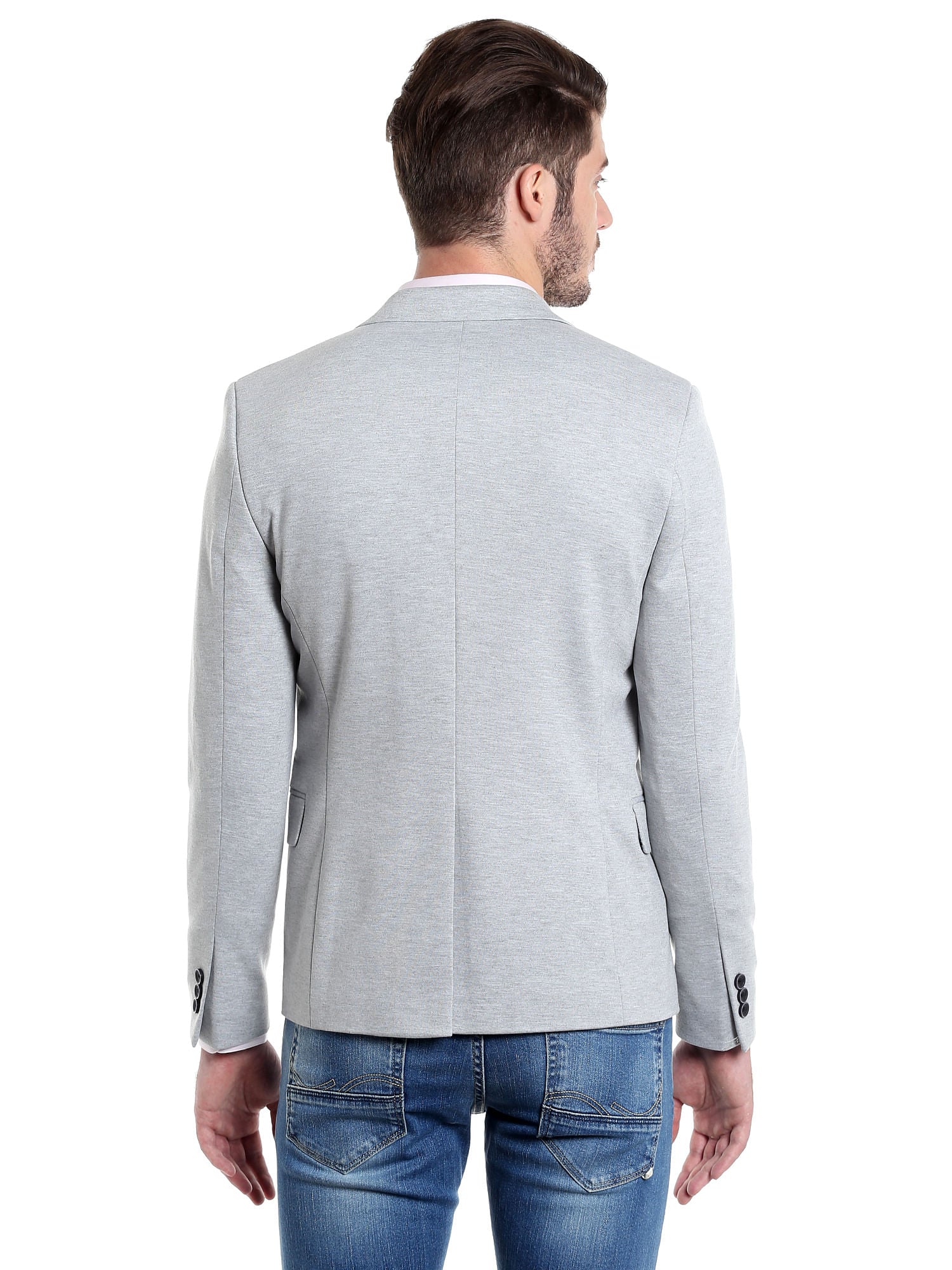 Grey Slim Fit Casual Blazer