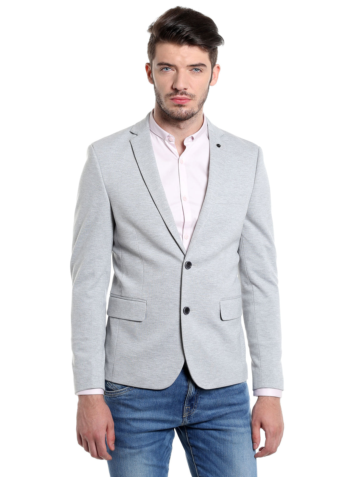 Grey Slim Fit Casual Blazer - 46