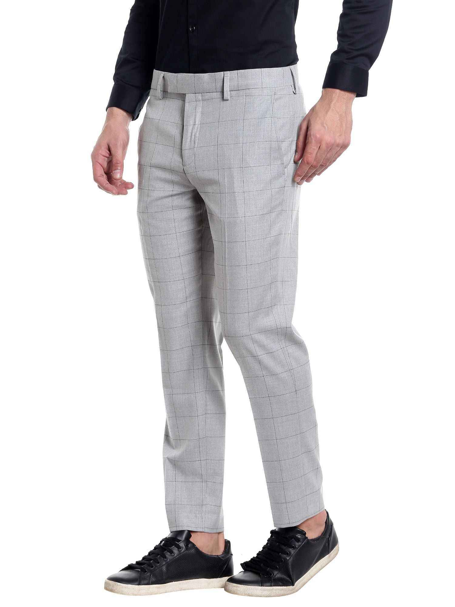 Grey Check Trousers