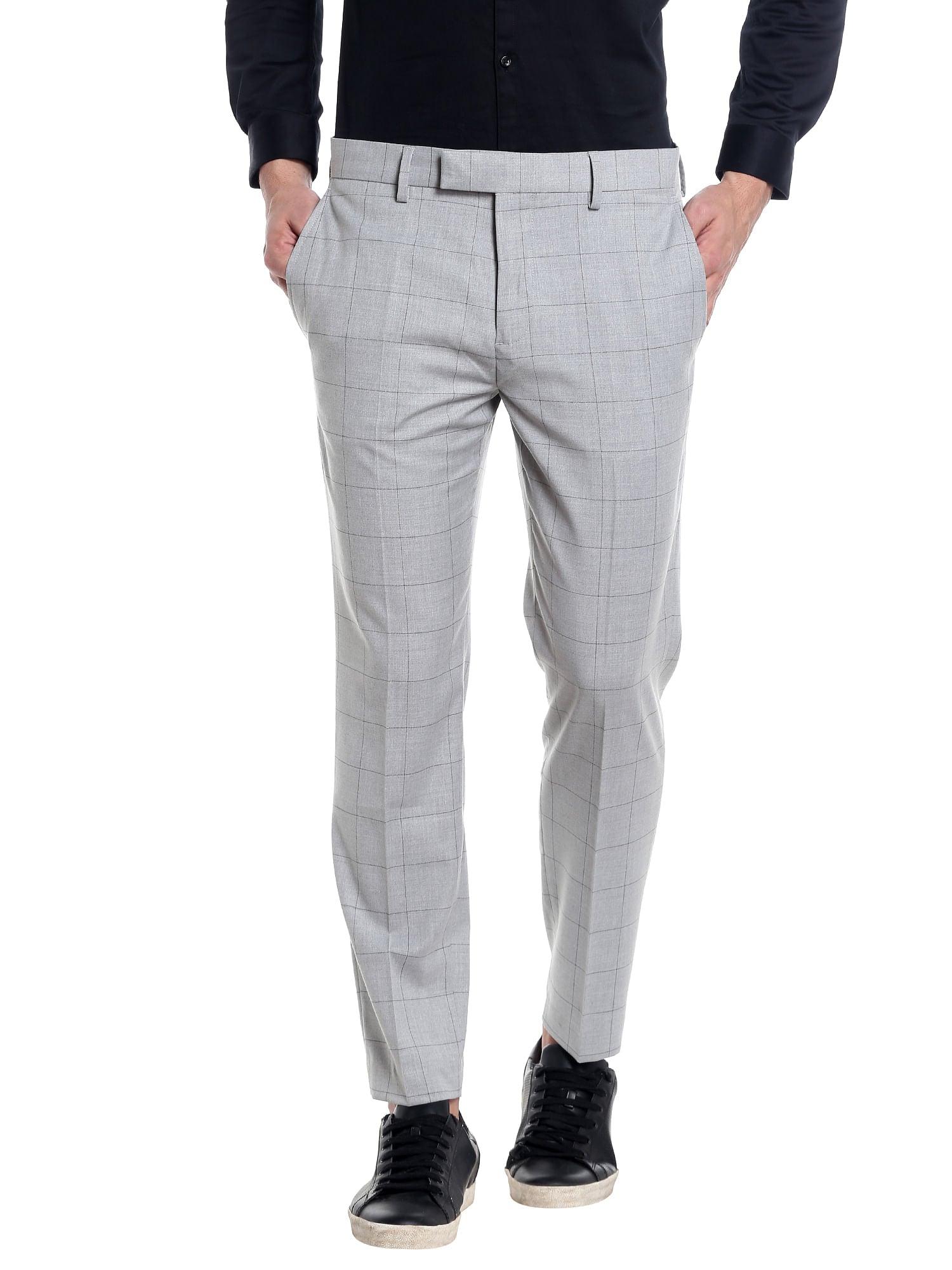 Grey Check Trousers