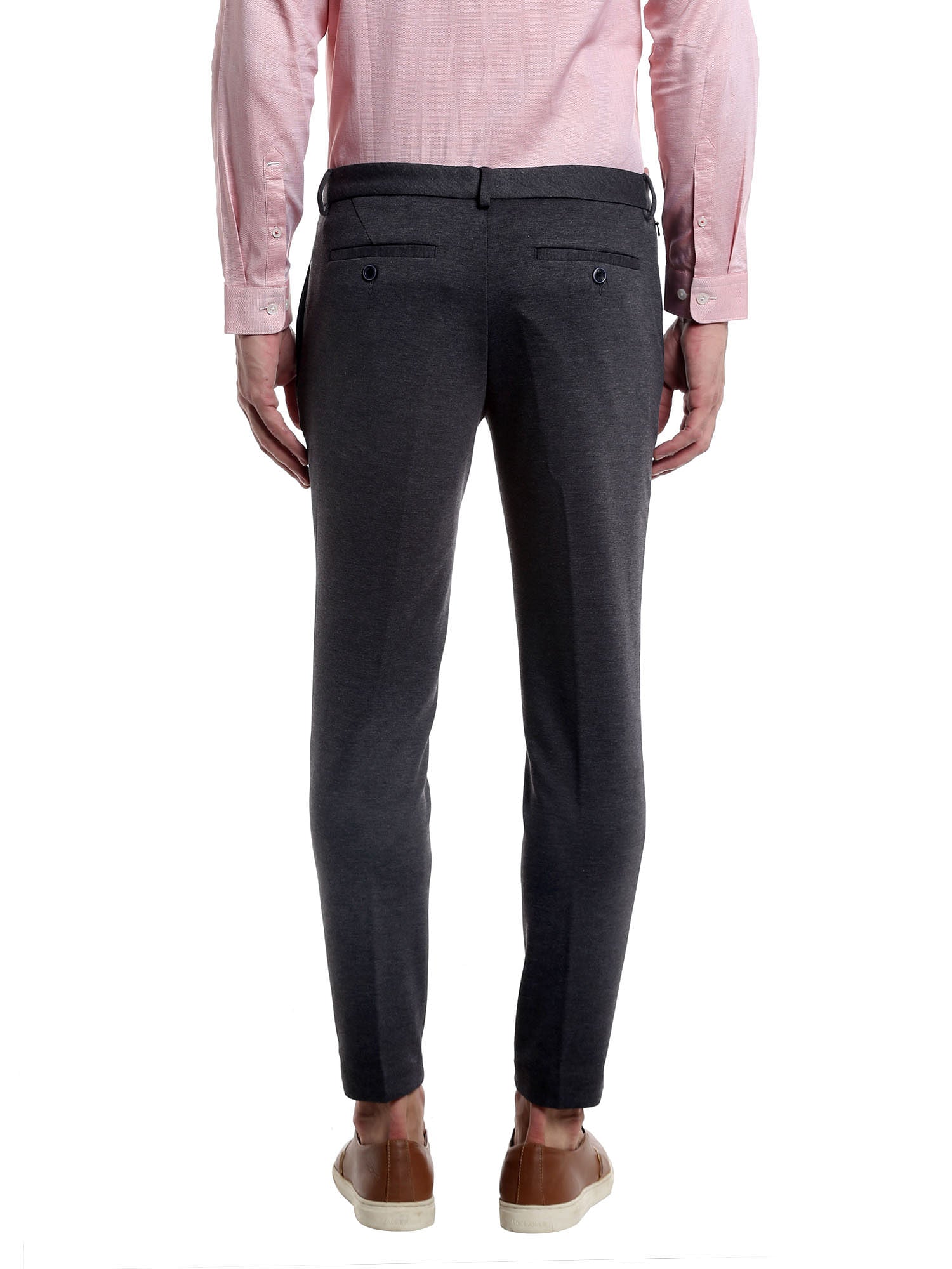Charcoal Cropped Slim Fit Trouser