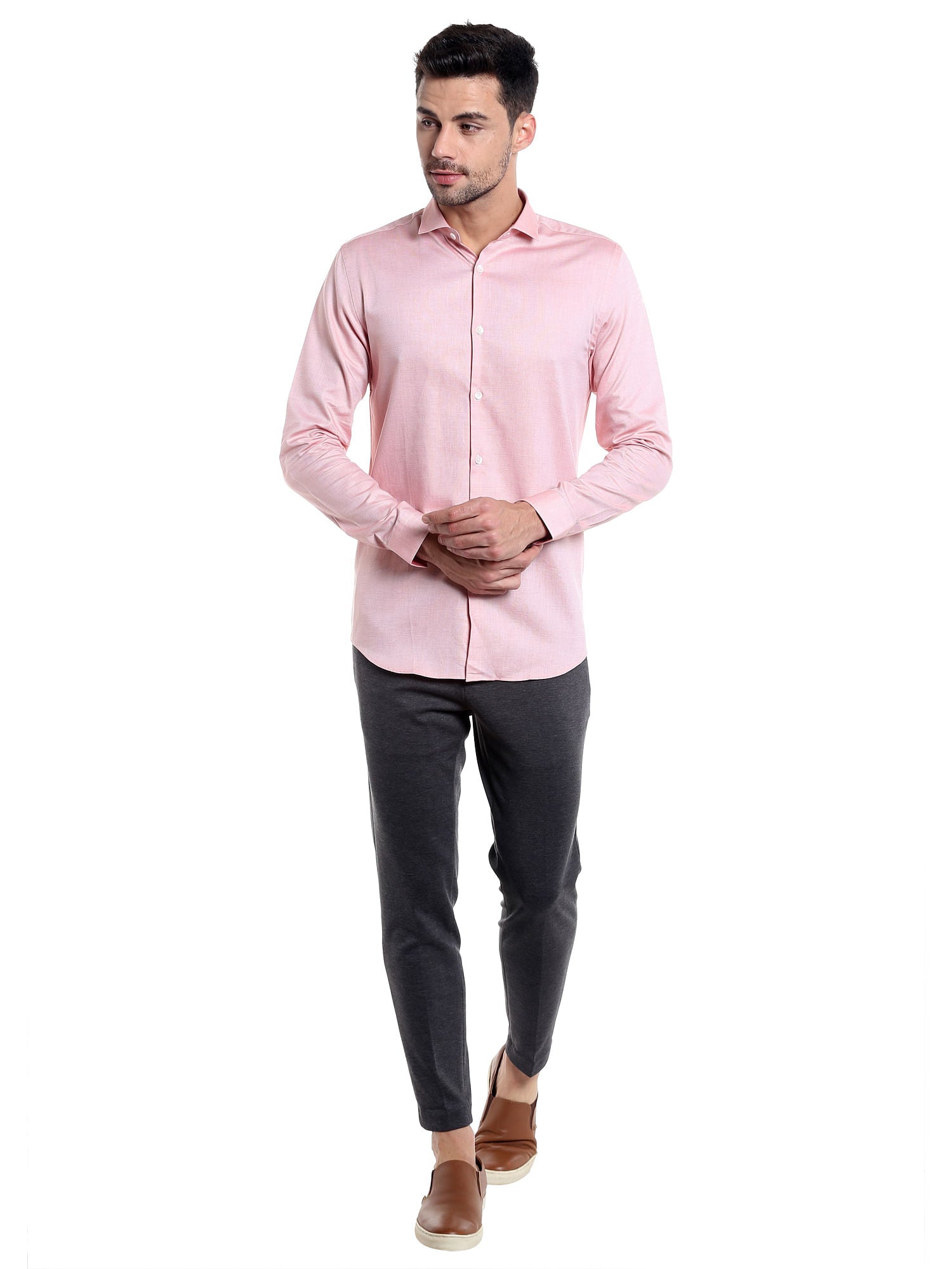 Charcoal Cropped Slim Fit Trouser