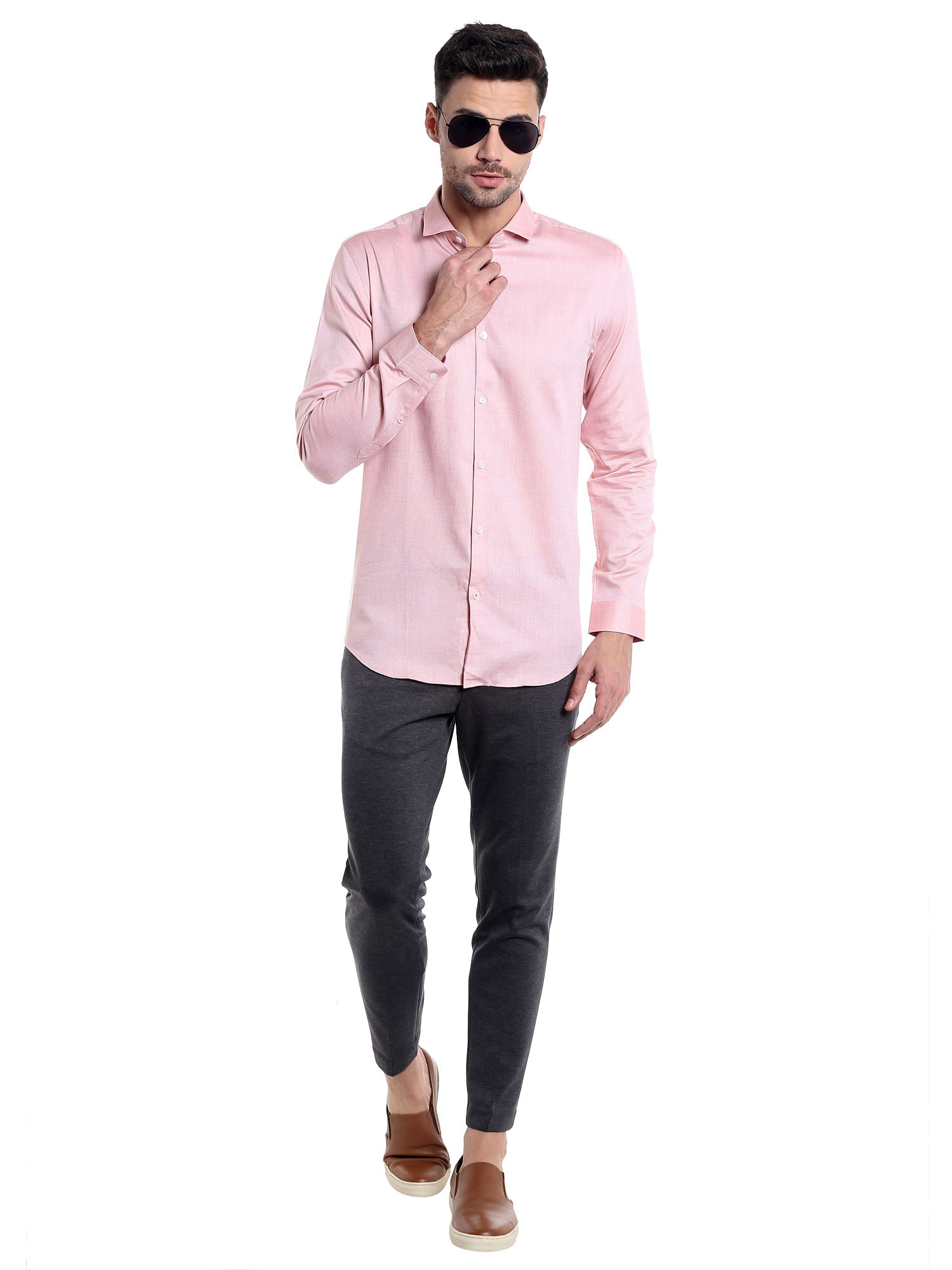 Charcoal Cropped Slim Fit Trouser
