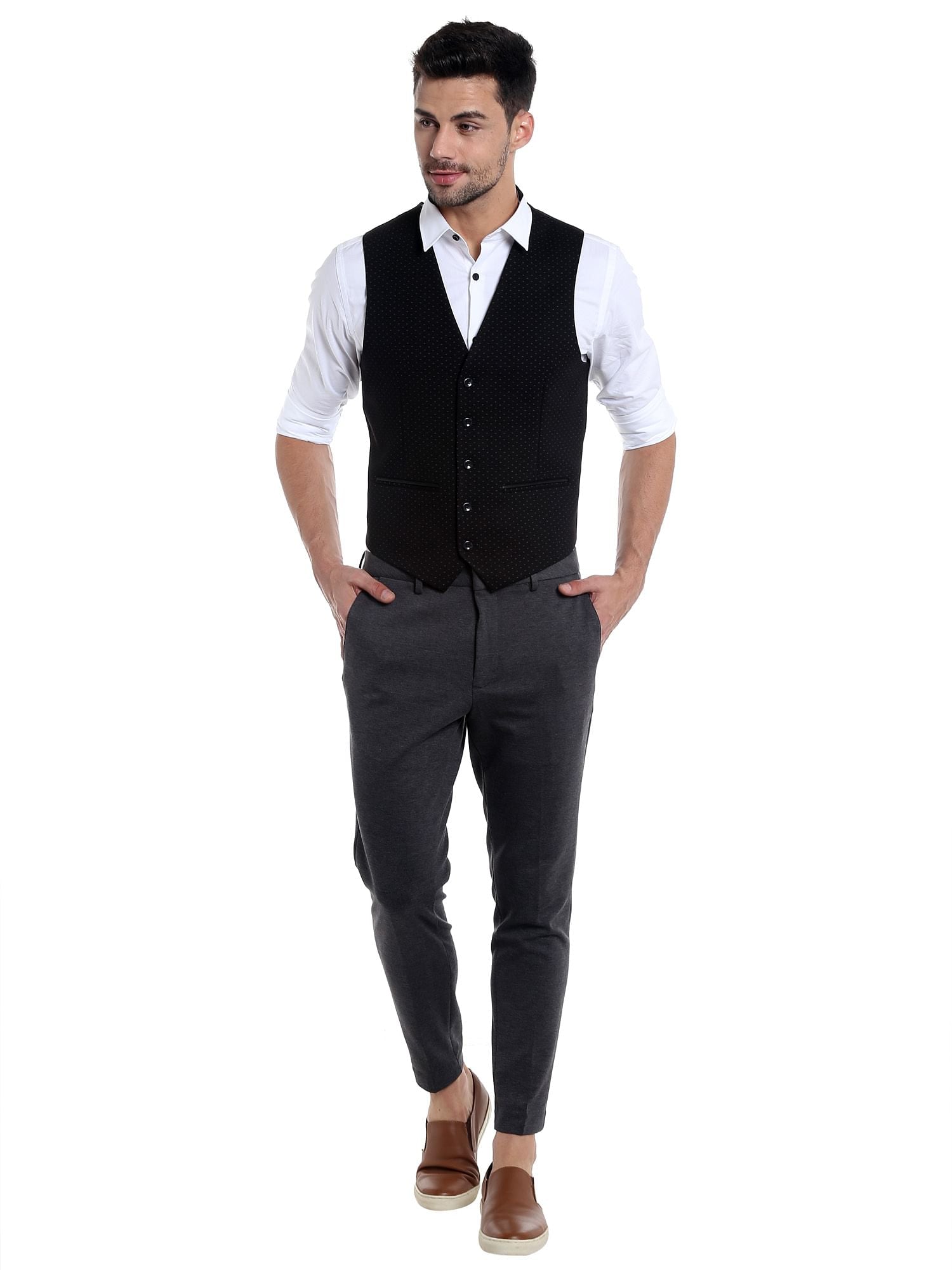 Black Printed Waistcoat