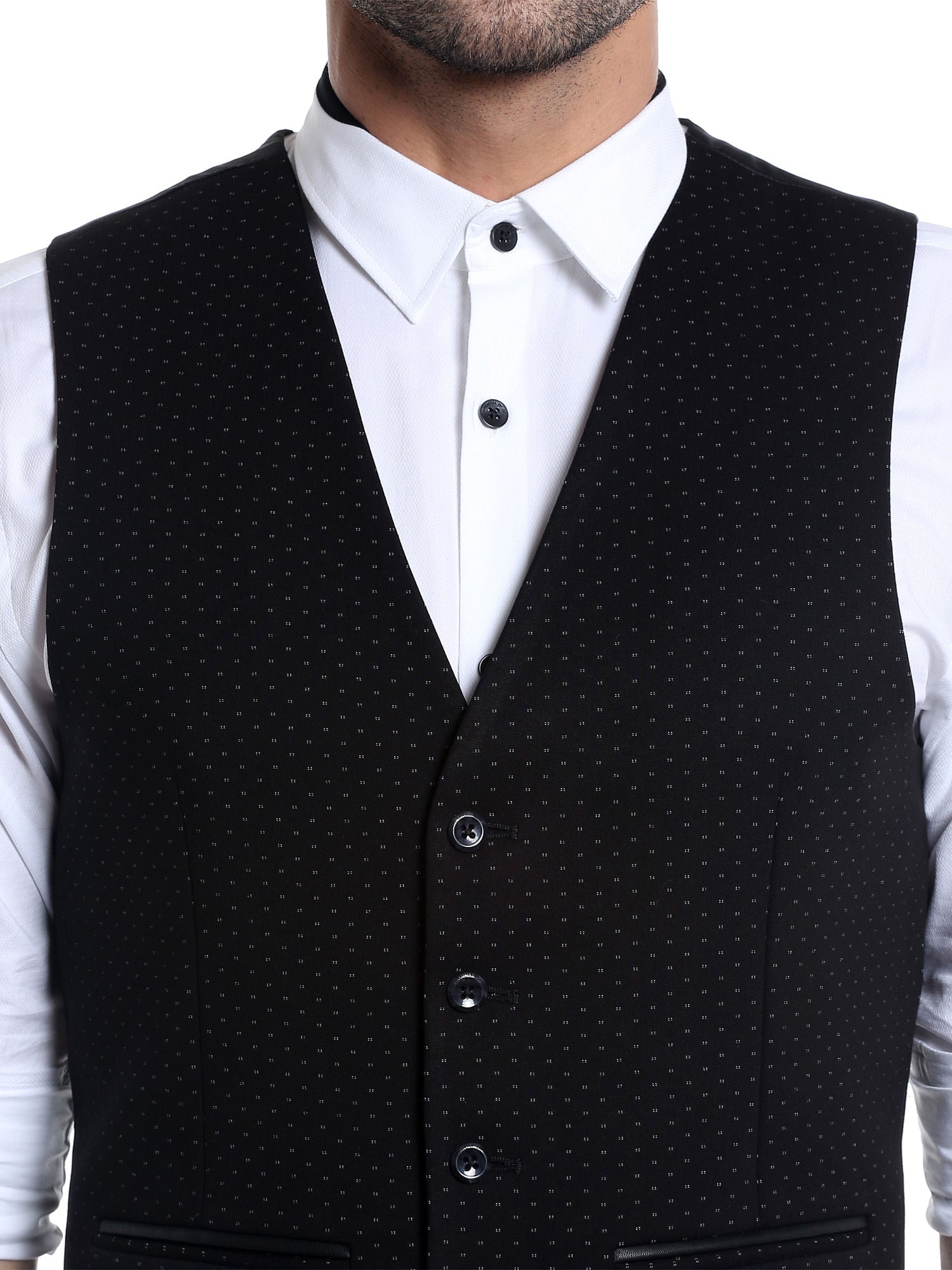 Black Printed Waistcoat