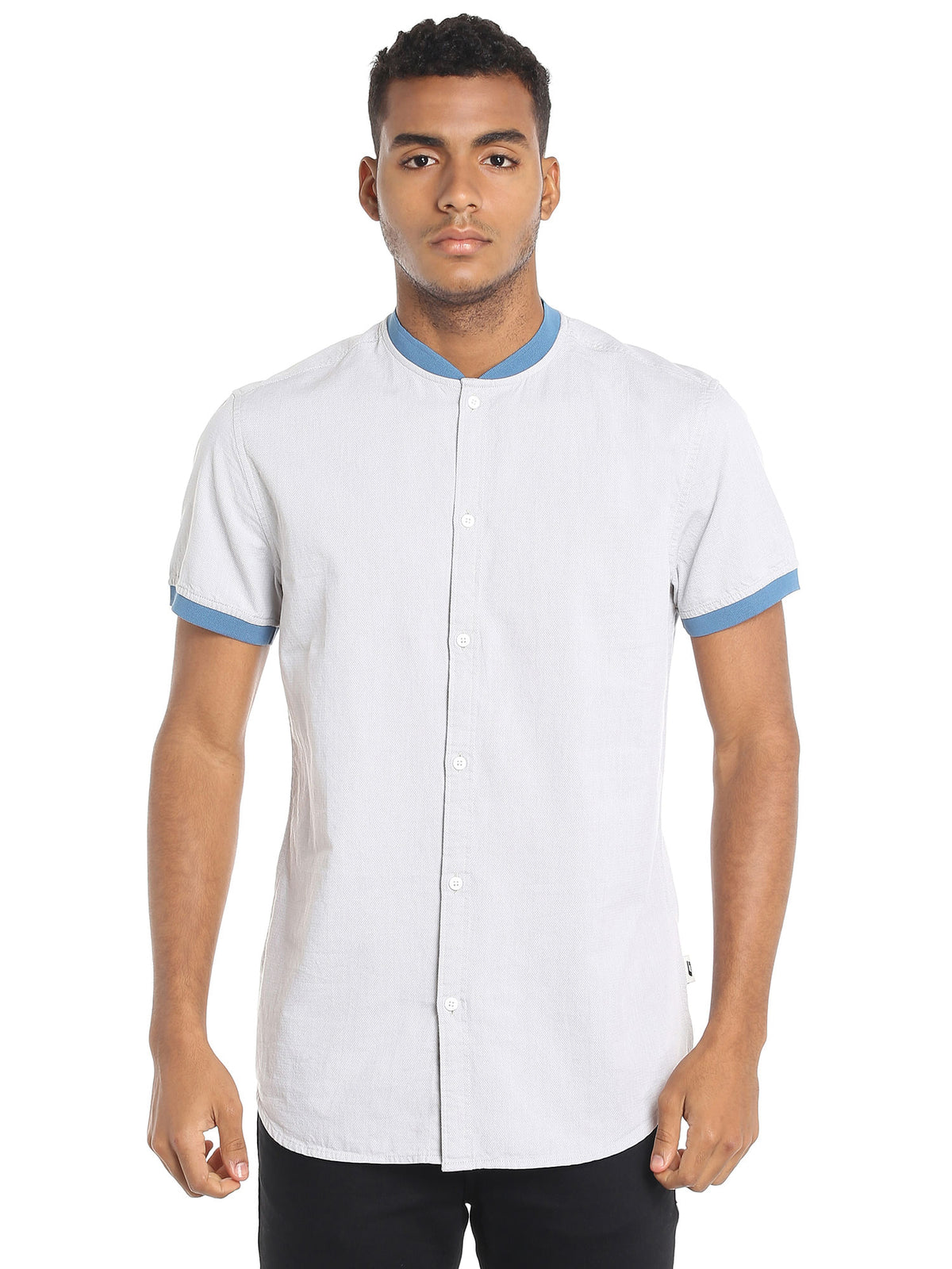 Off White Colour Blocked Slim Fit Shirt - S