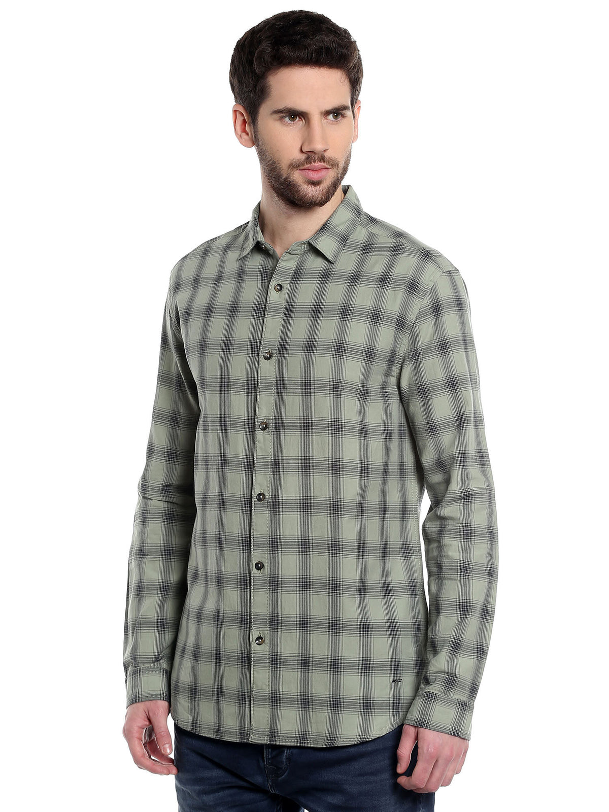 Green Check Shirt - S
