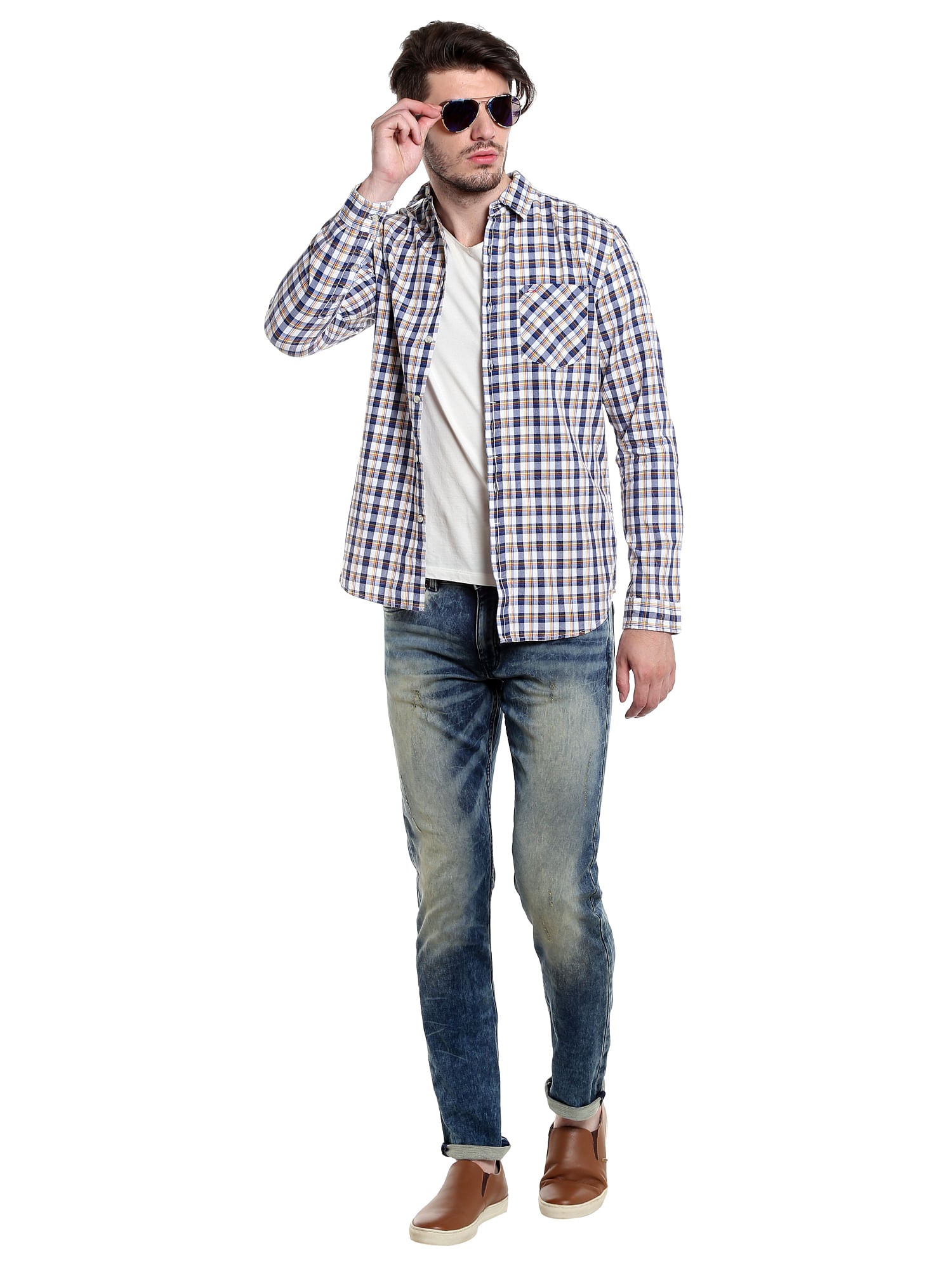 White Check Shirt