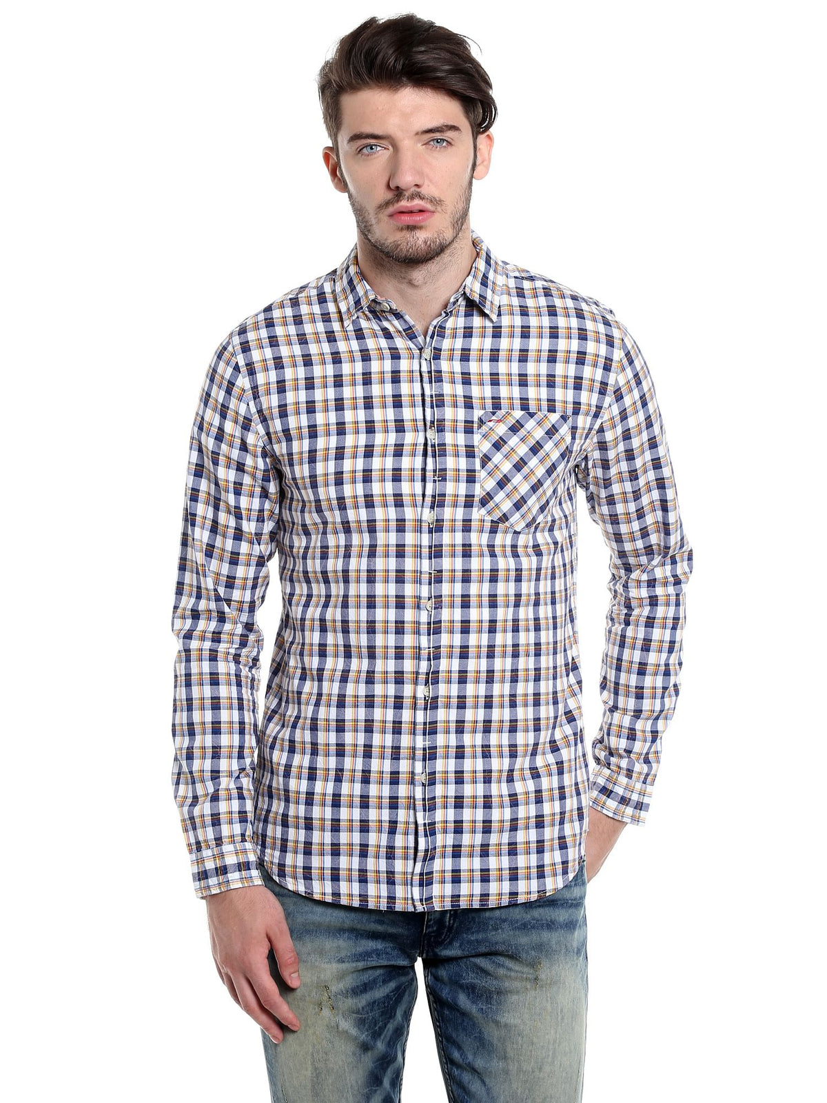 White Check Shirt - S