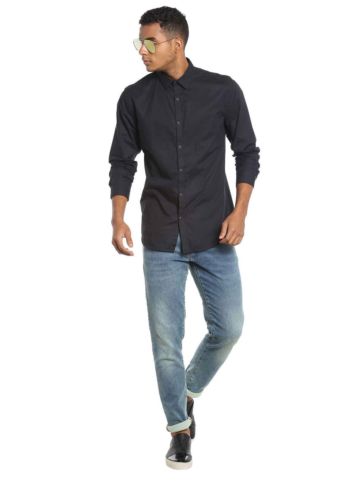 Black Slim Fit Shirt - S