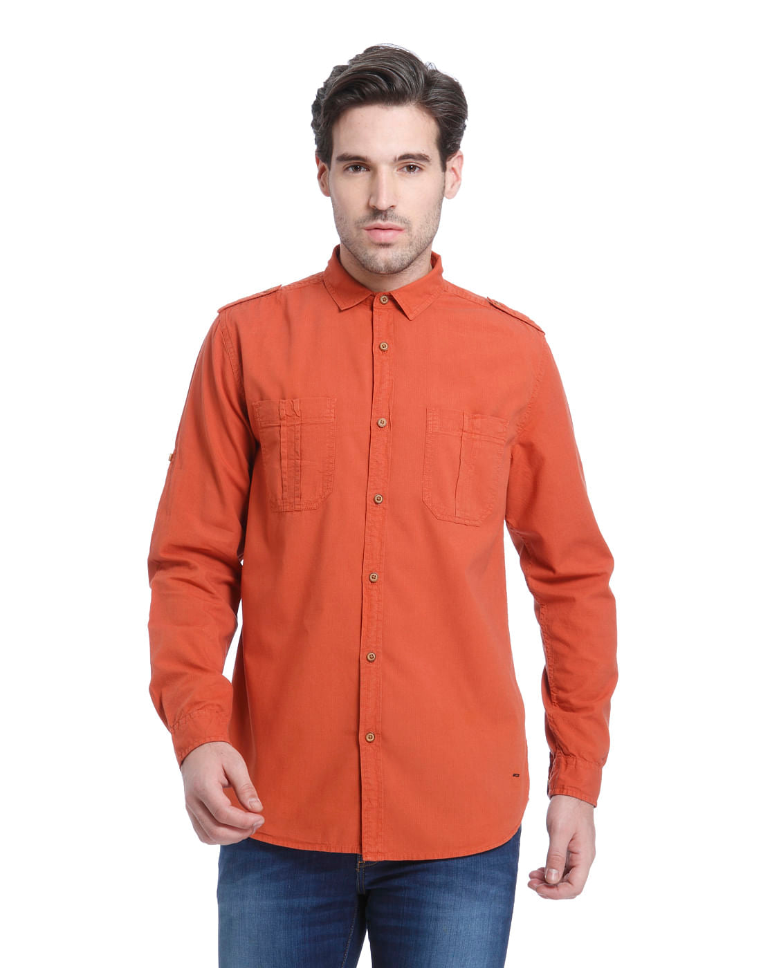 Orange Slim Fit Shirt - S