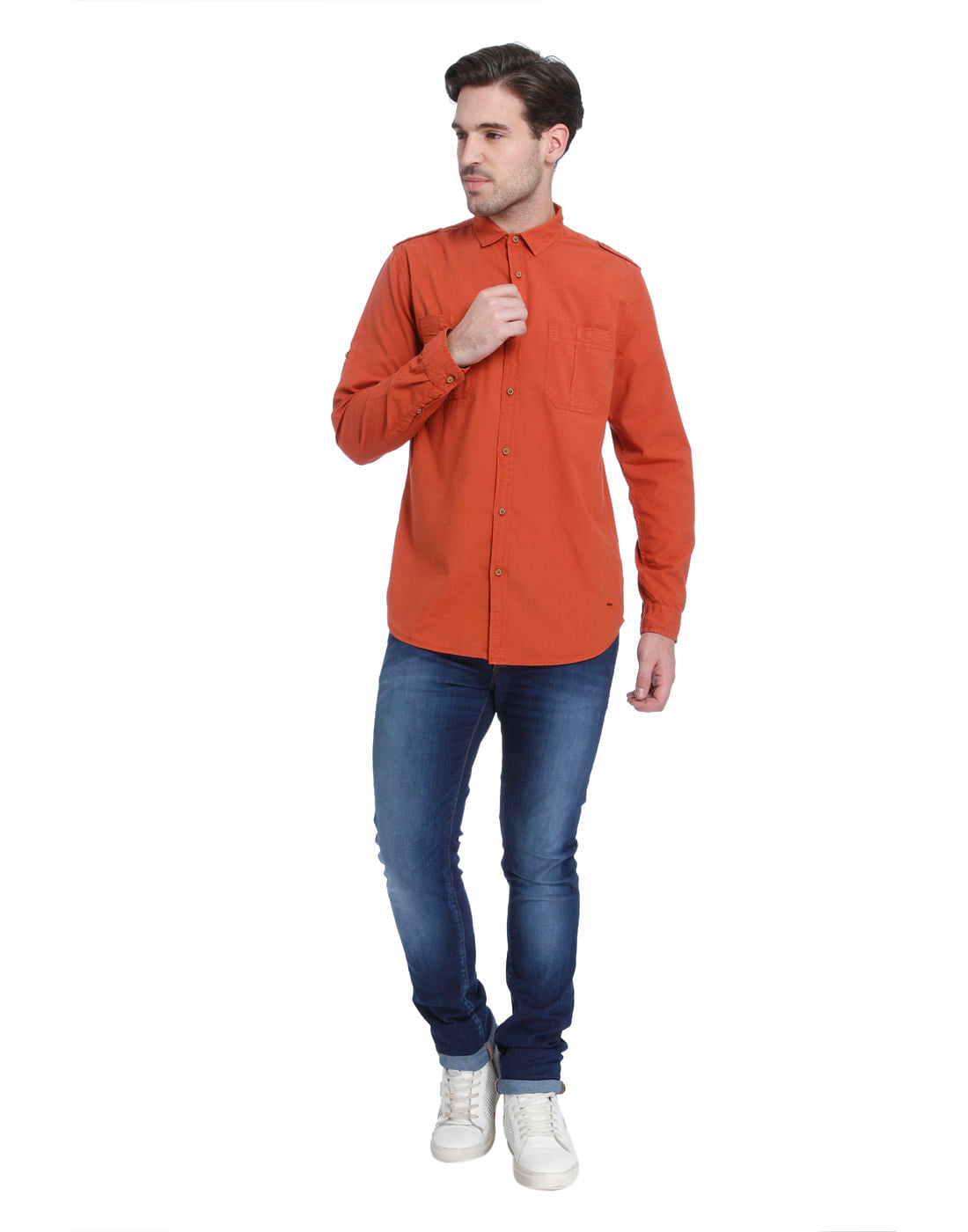 Orange Slim Fit Shirt