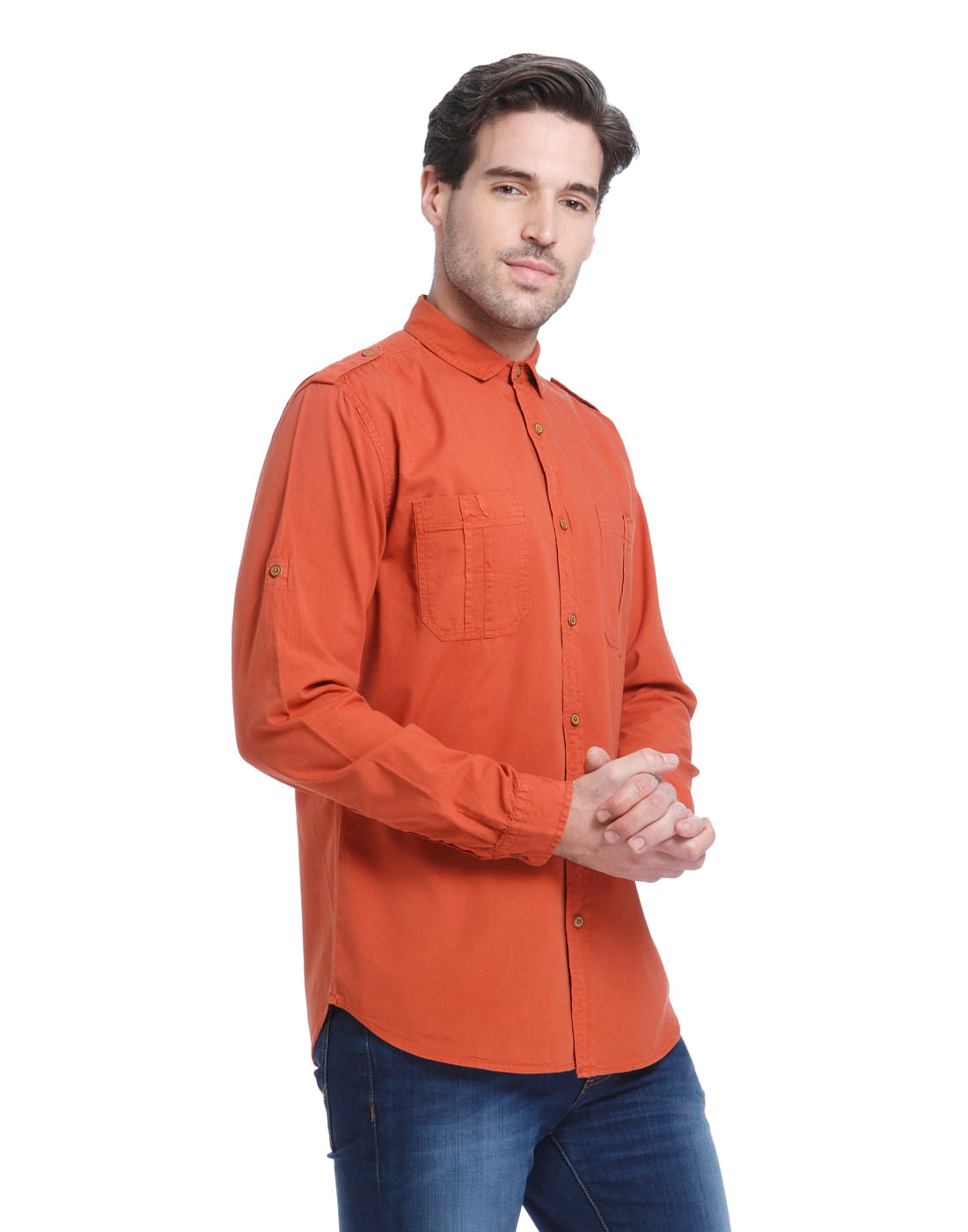 Orange Slim Fit Shirt