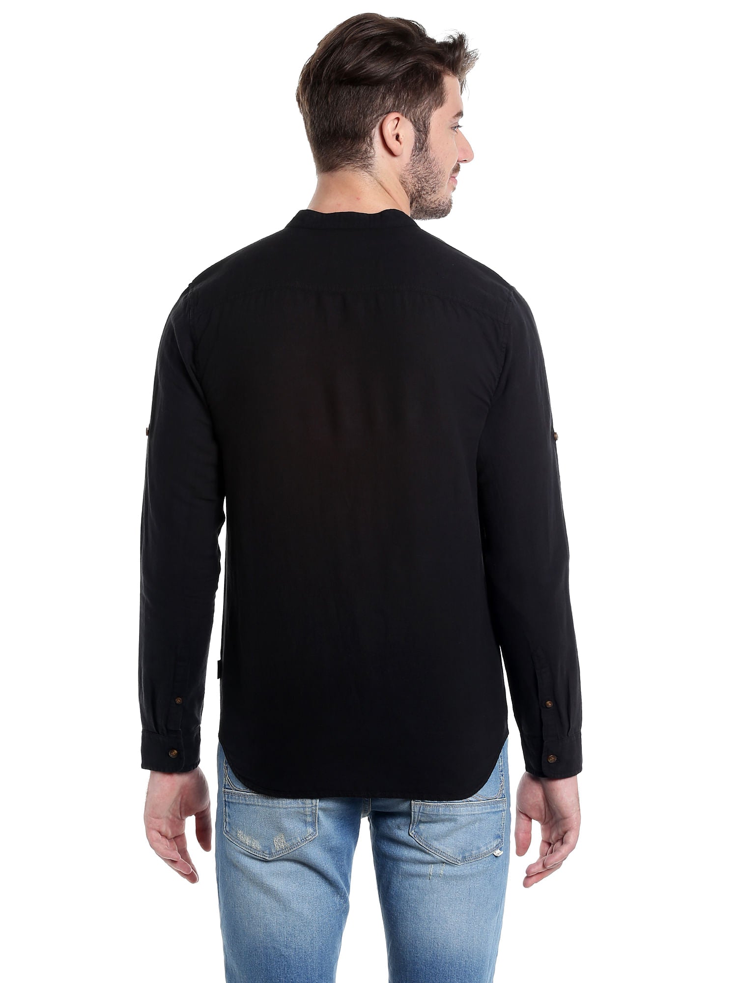 Chinese Collared Black Shirt
