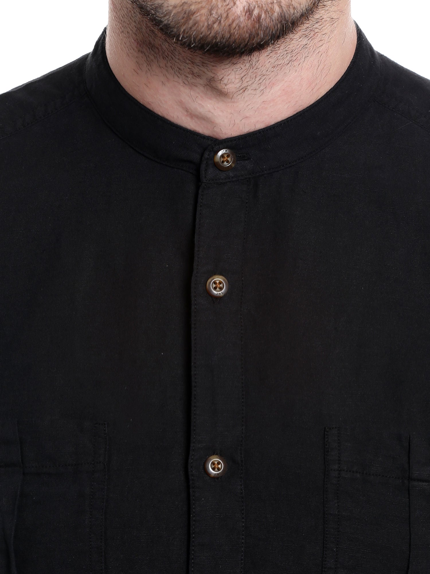 Chinese Collared Black Shirt