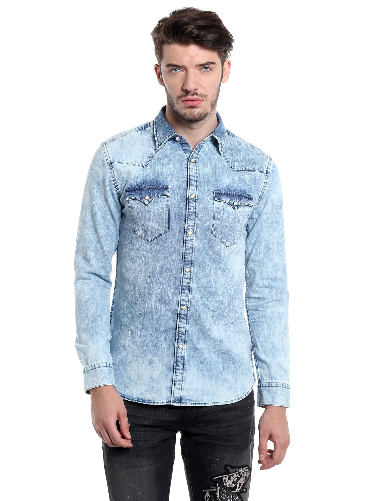Blue Denim Slim Fit Shirt