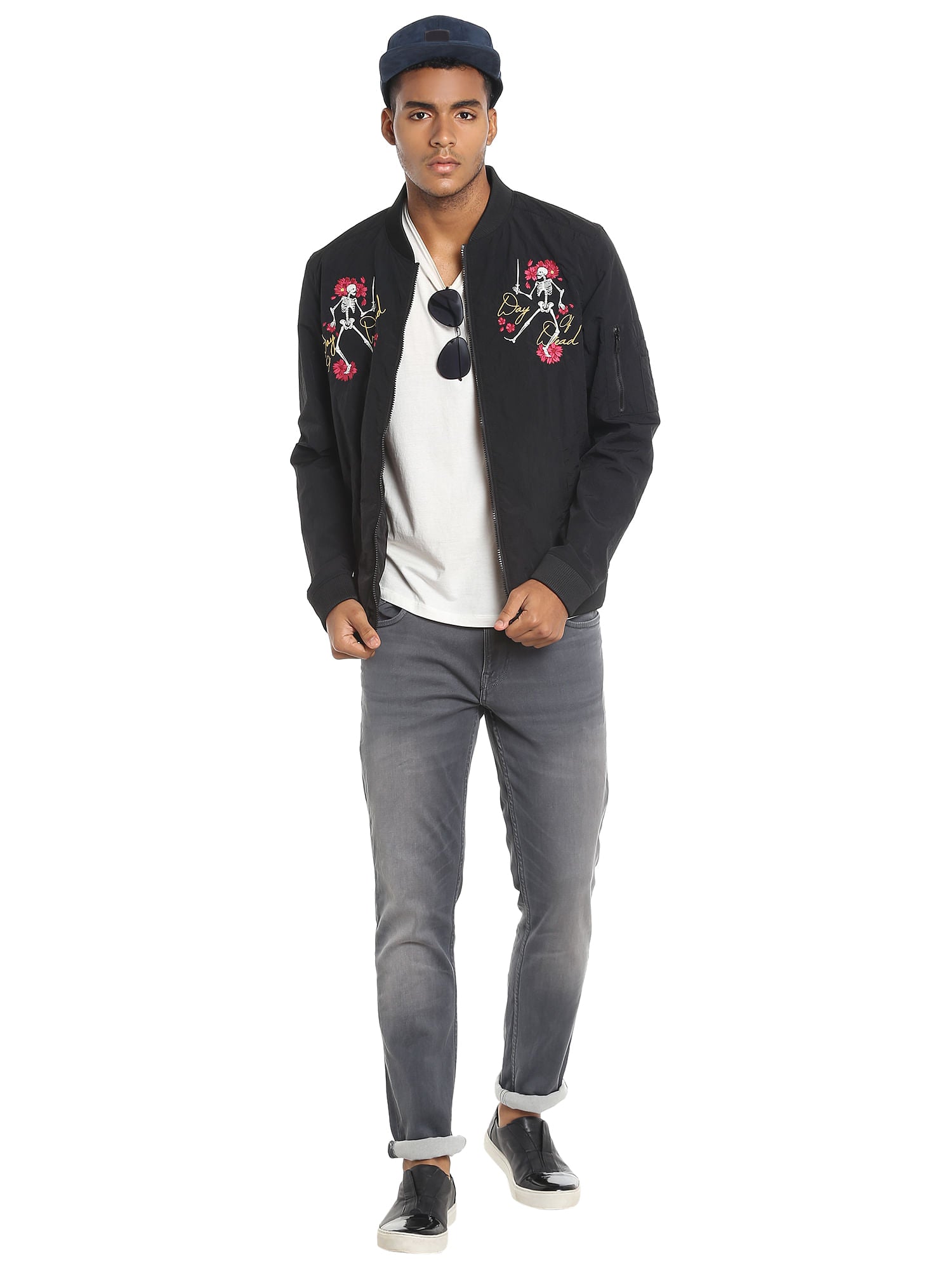 Skeleton Print Black Jacket