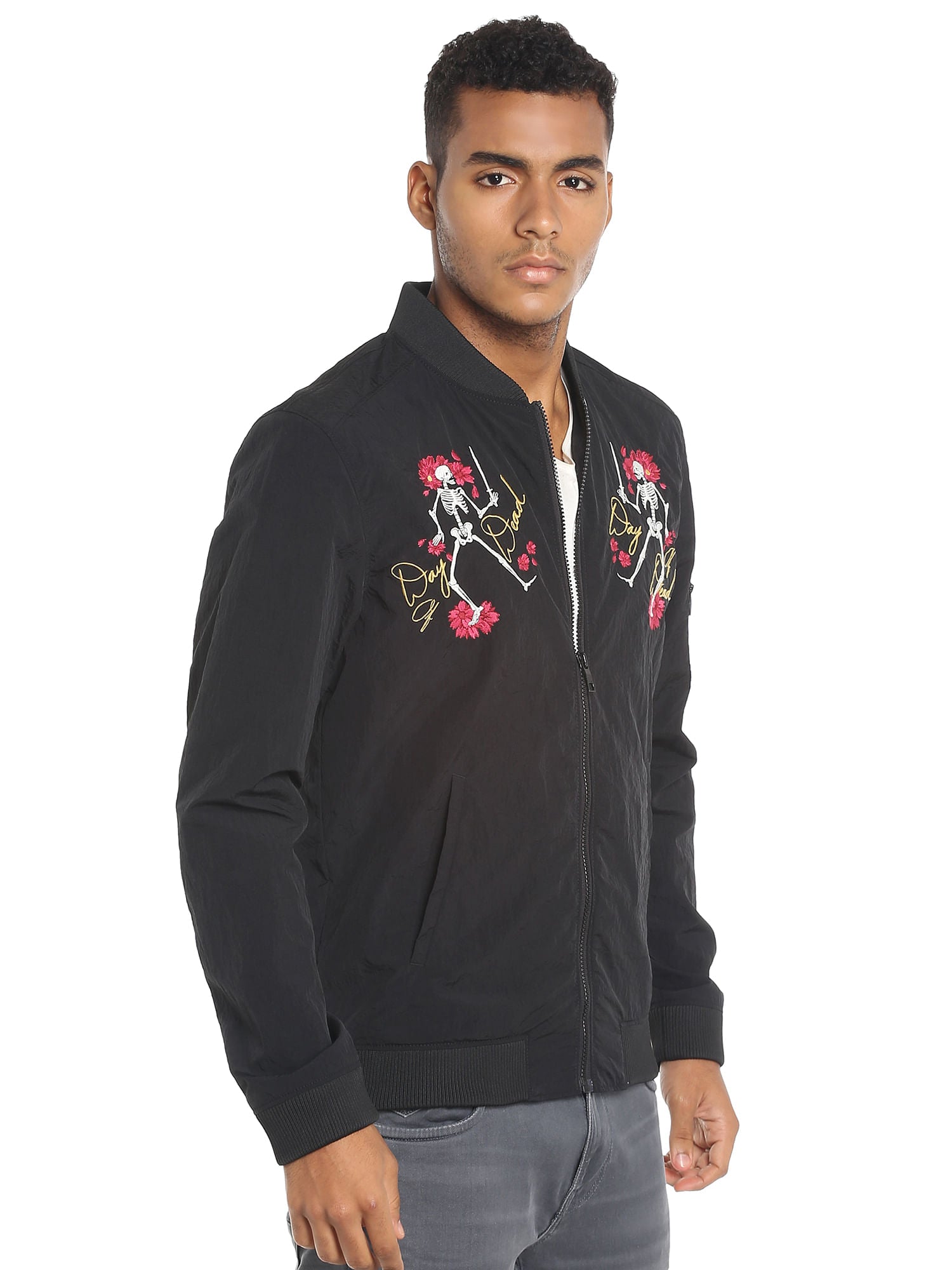 Skeleton Print Black Jacket