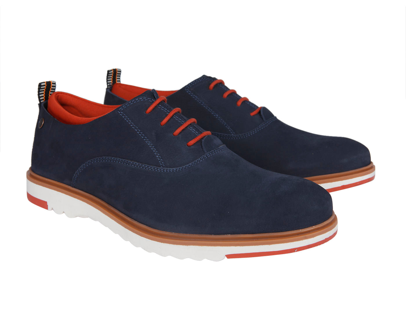 Blue & Orange Colour Blocked Formal Shoes
