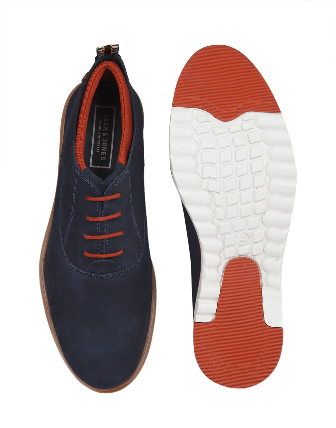 Blue & Orange Colour Blocked Formal Shoes