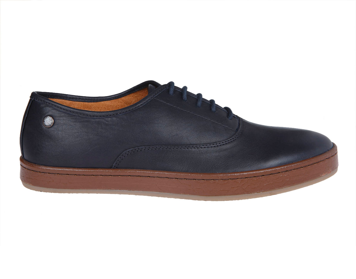 Dark Blue Leather Formal Shoes - 6