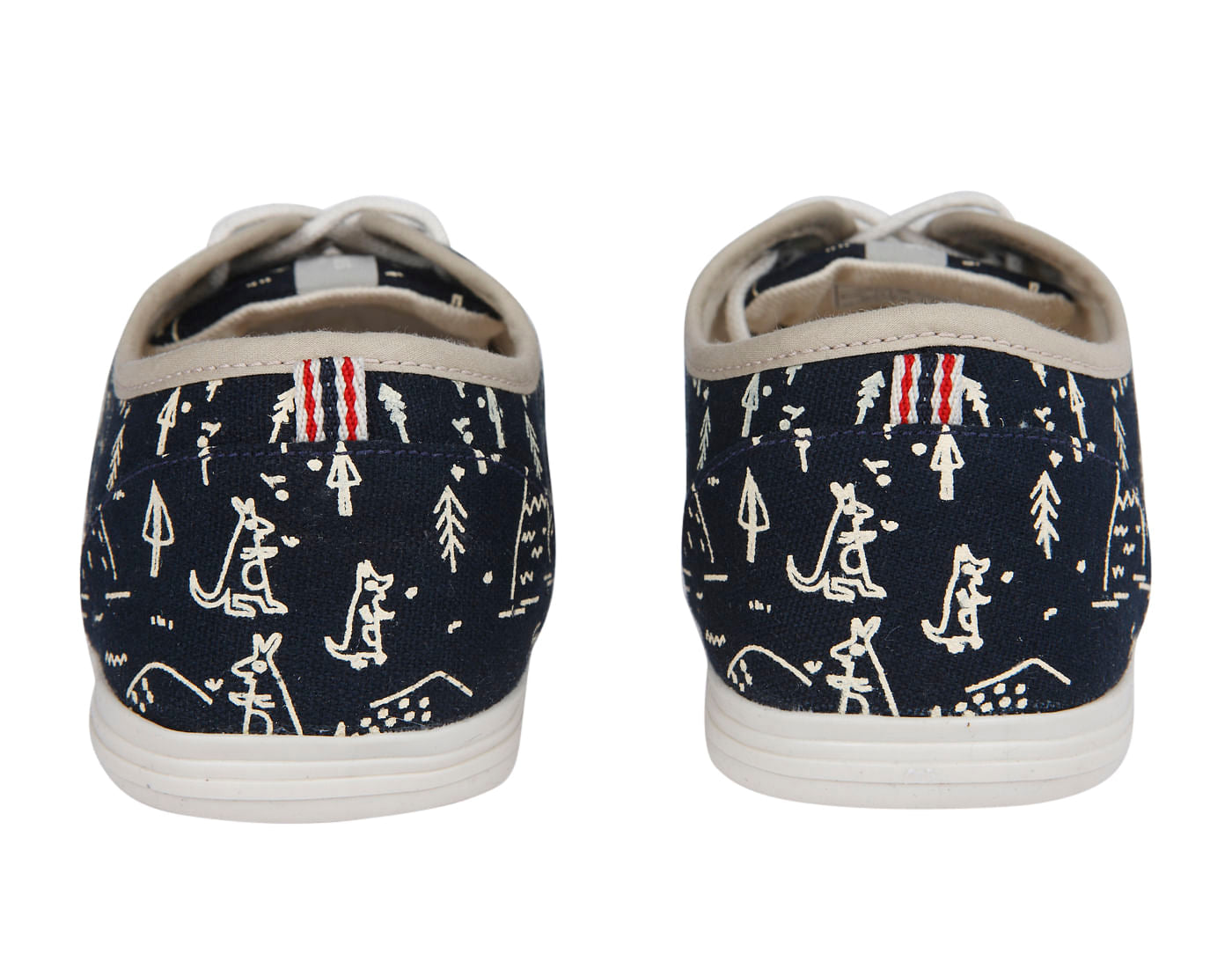 Dark Blue Printed Canvas Trainers