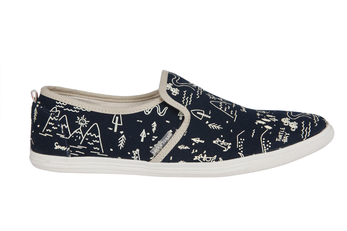 Blue Printed Slip Ons - 6