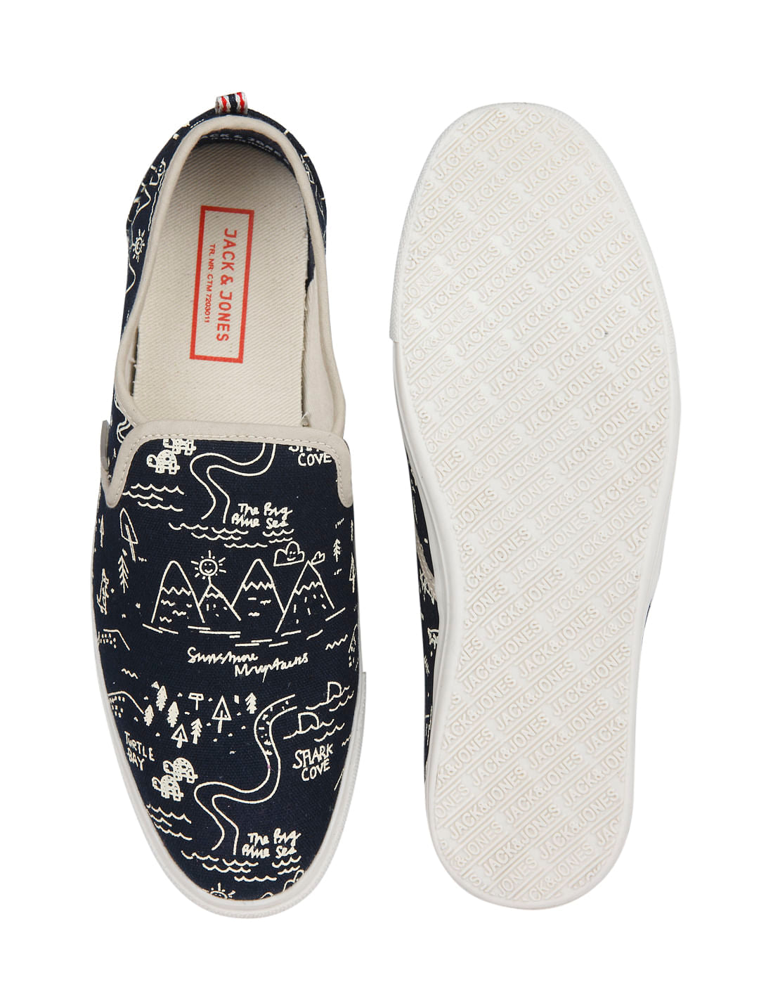 Blue Printed Slip Ons