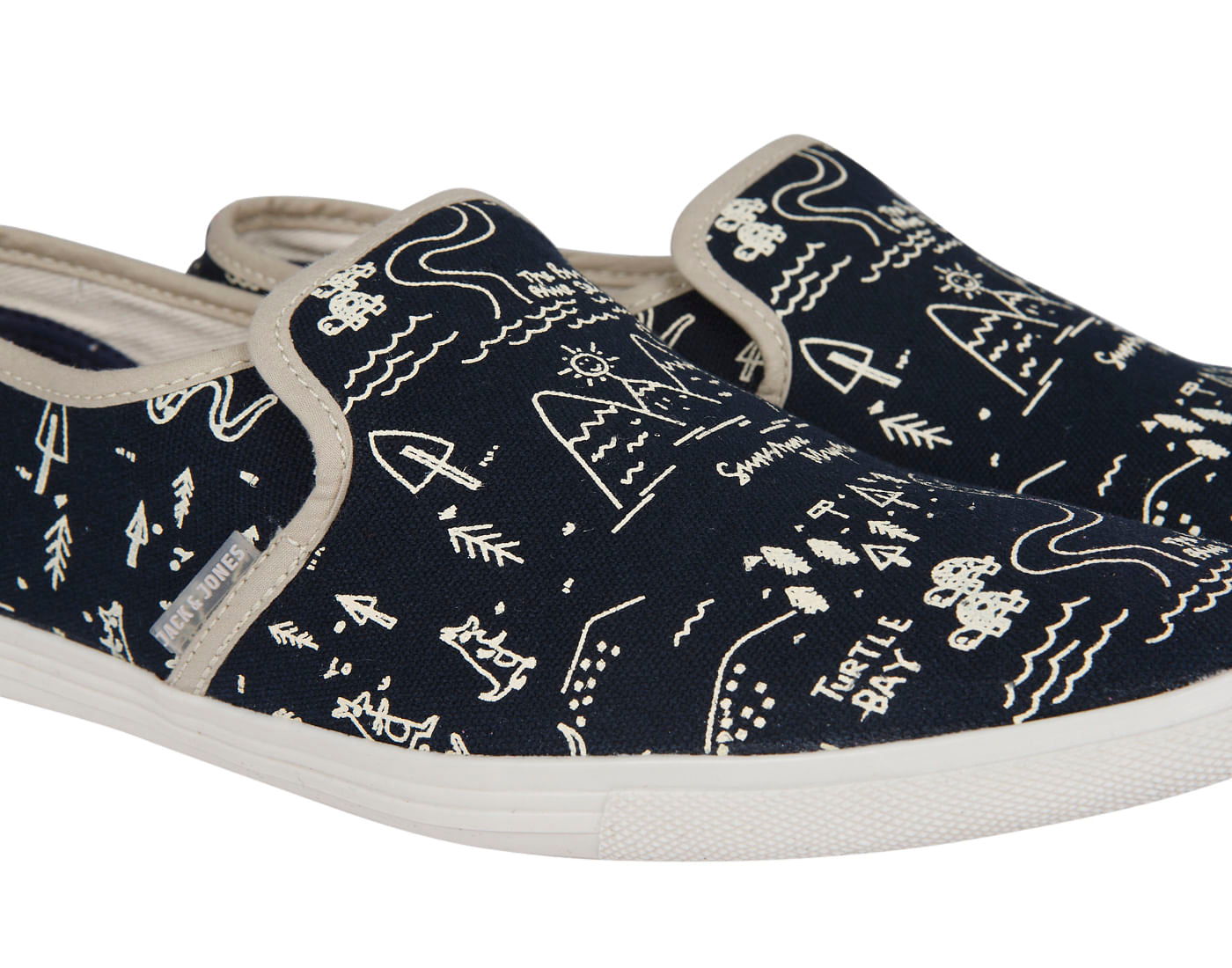 Blue Printed Slip Ons