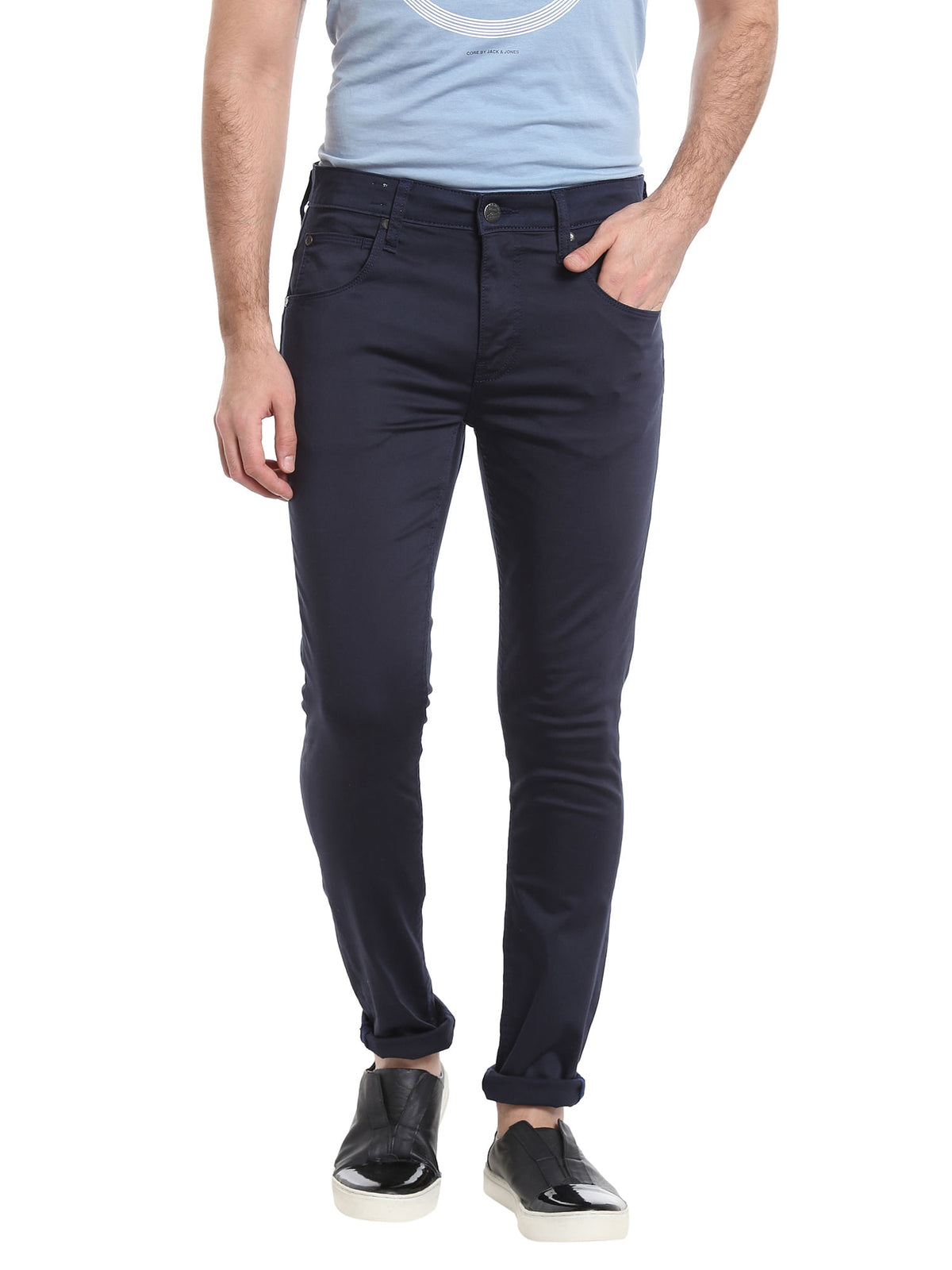 Navy Blue Relaxed Straight Pants - 30/32