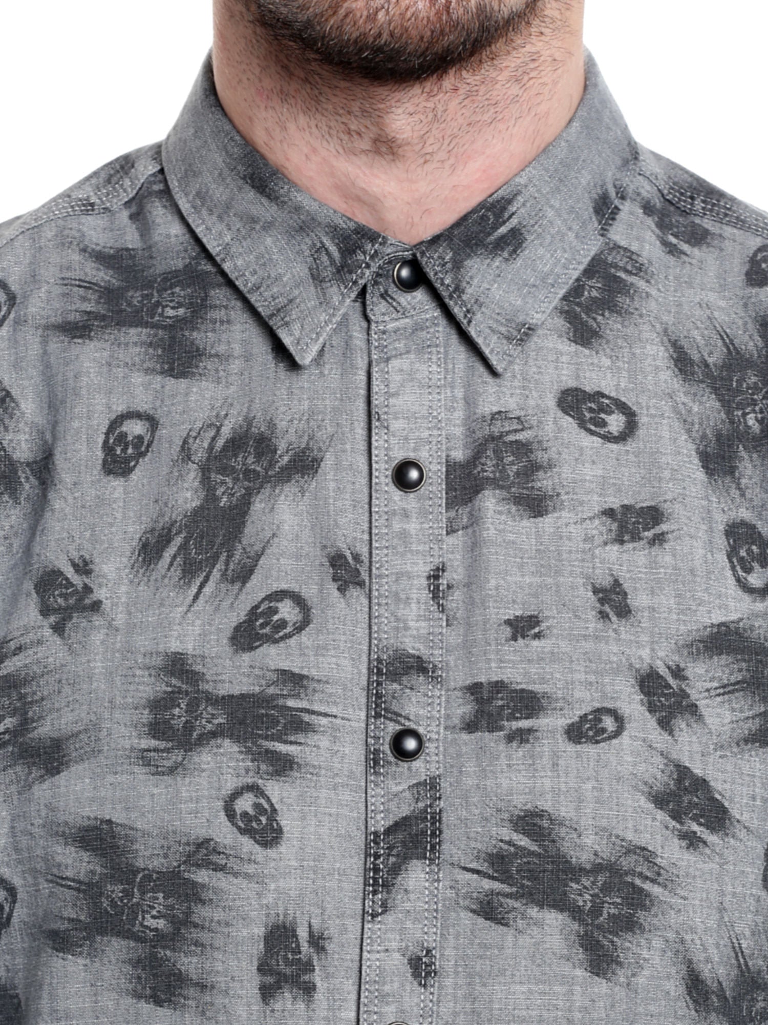 Pirates Of The Caribbean Skull Print Grey Shirt